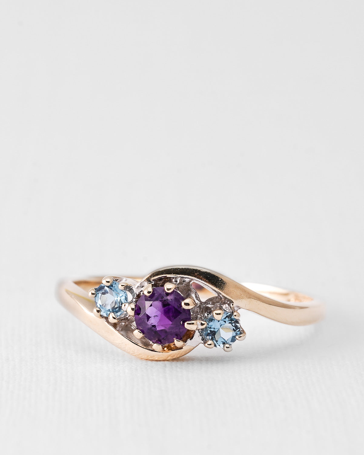 Amarae | Vintage Amethist & Topaas Driesteen Ring