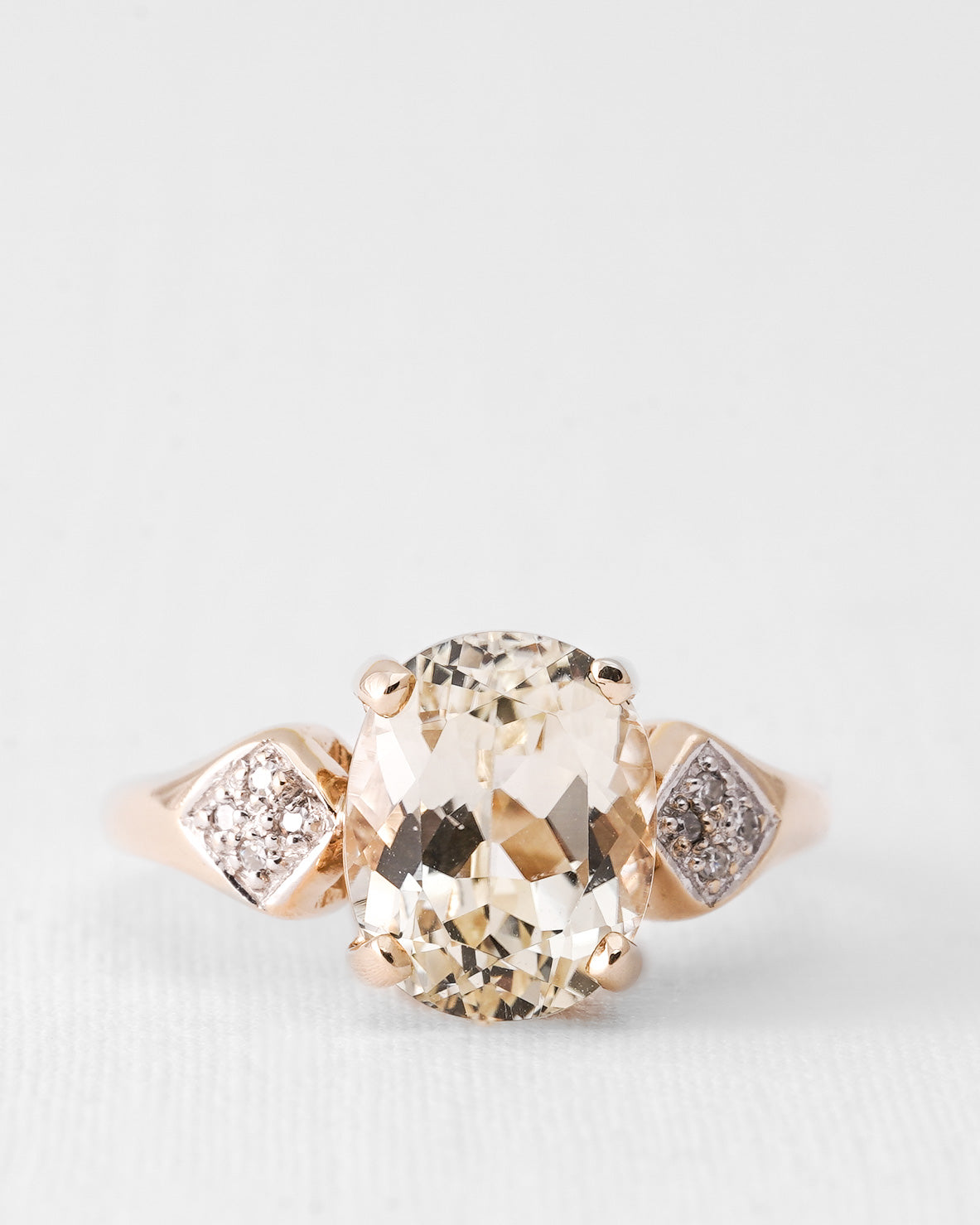 Thalina | Vintage Kwarts & Diamant Cluster Ring