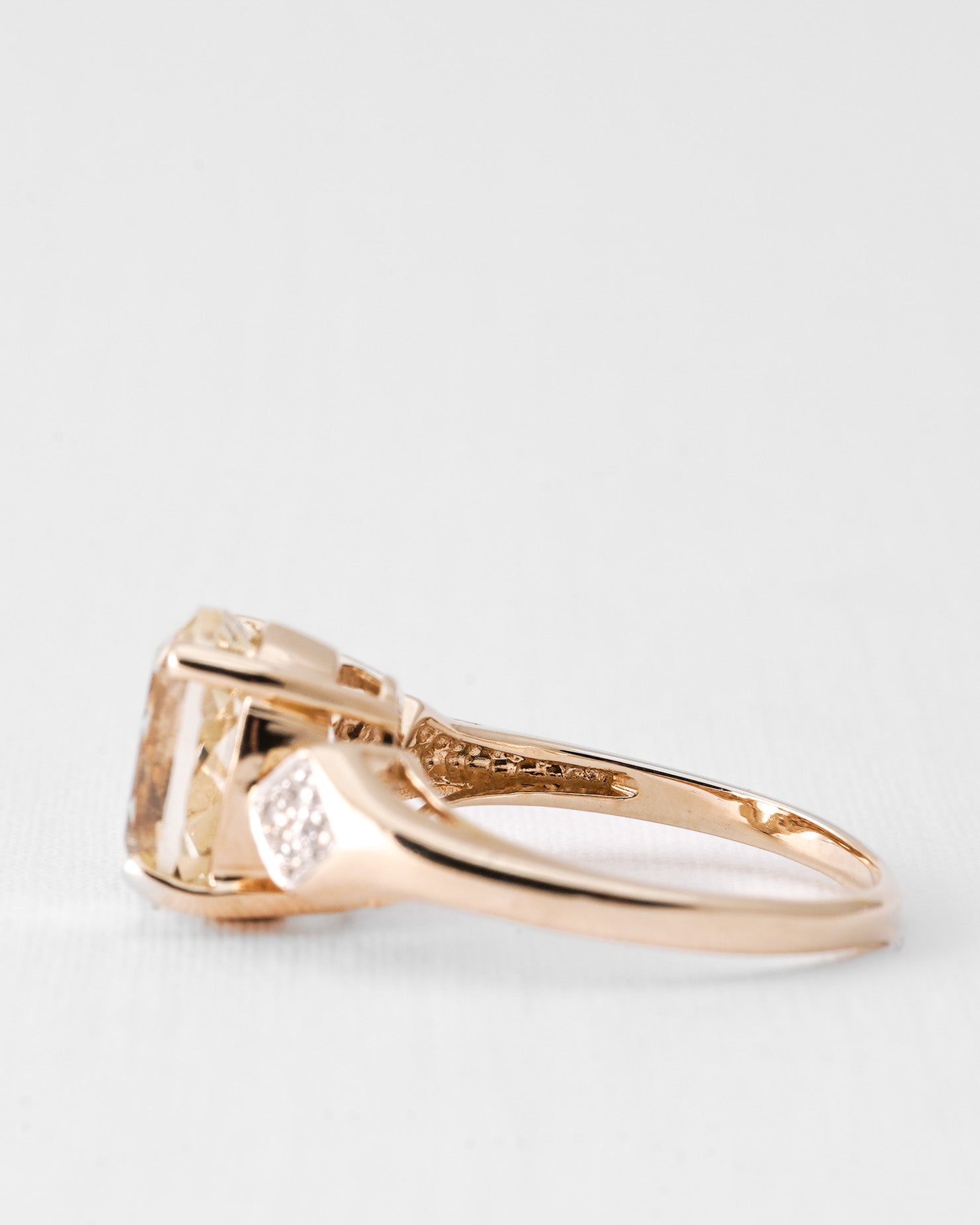 Thalina | Vintage Kwarts & Diamant Cluster Ring