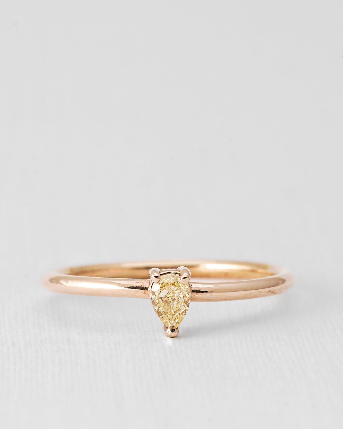 Elyza | 14K Geelgoud & Gele Diamant Brilliant Pear Cut Ring