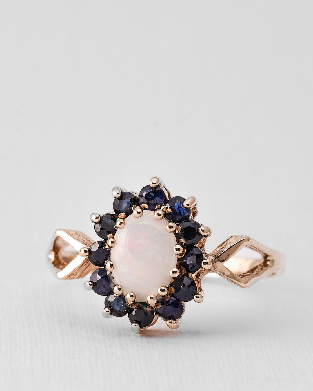 Isola | Vintage Opaal & Saffier Cluster Ring