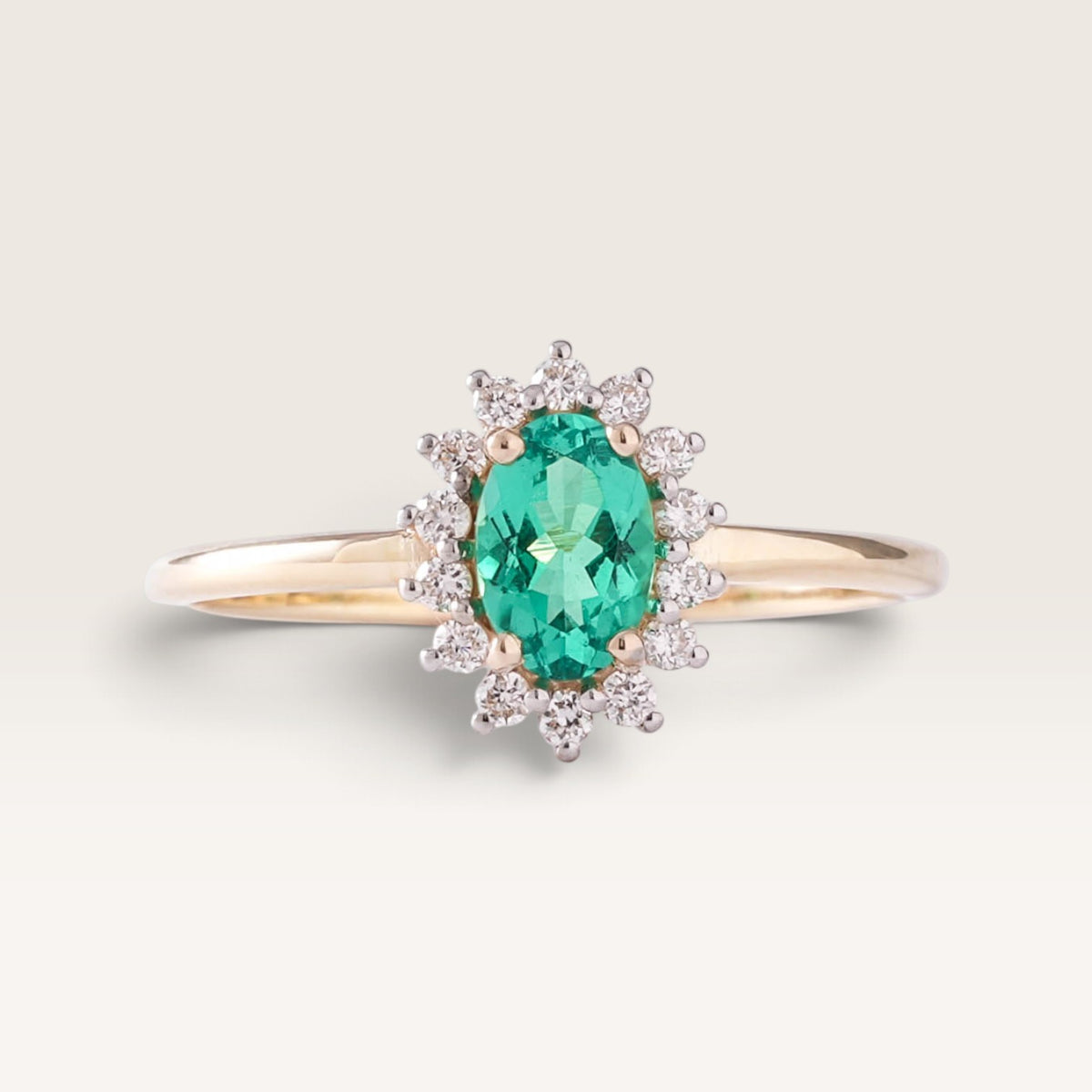 Holly | Columbiaans Smaragd & Diamant Ring - Menina Amsterdam