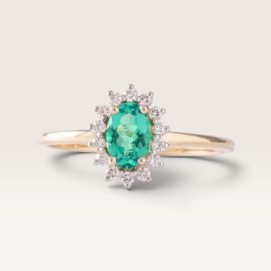 Holly | Columbiaans Smaragd & Diamant Ring