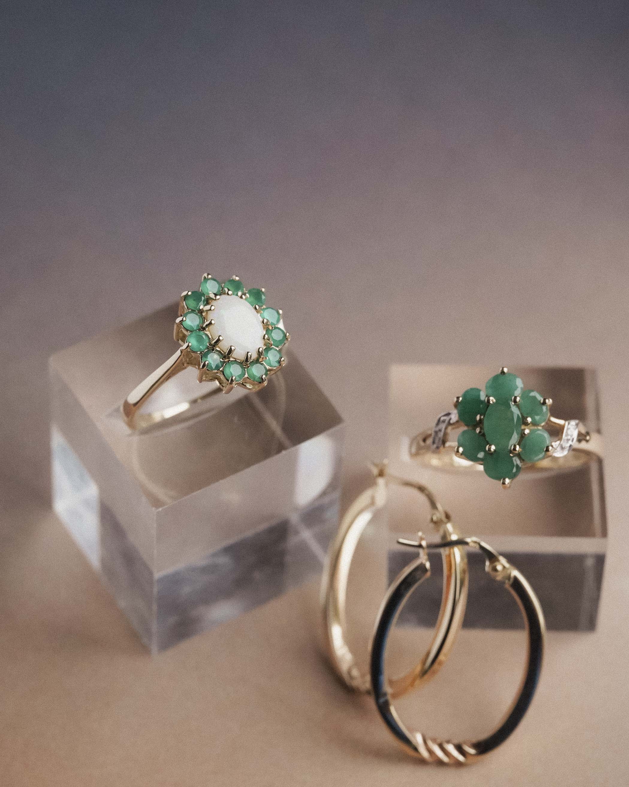 Amaris | Vintage Smaragd & Diamant Cluster Ring