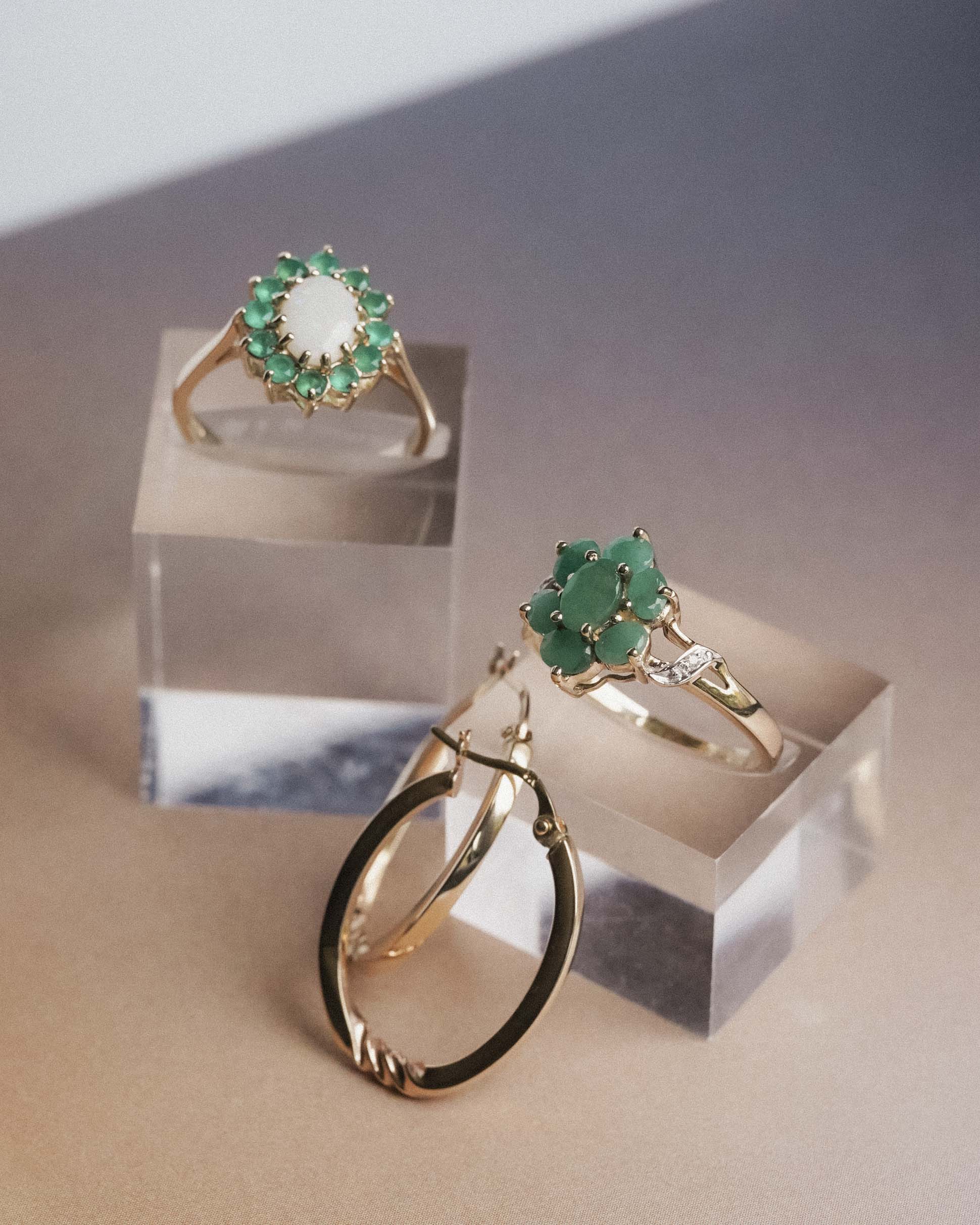 Amaris | Vintage Smaragd & Diamant Cluster Ring