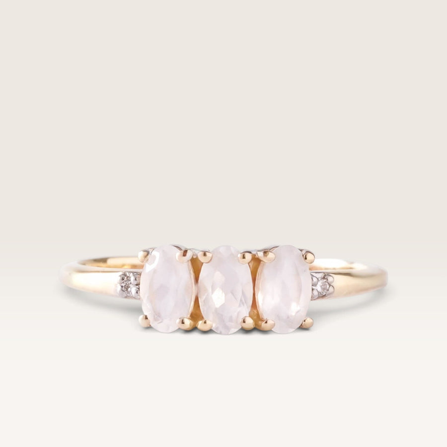 Luna | Regenboogmaansteen & Diamant Ring
