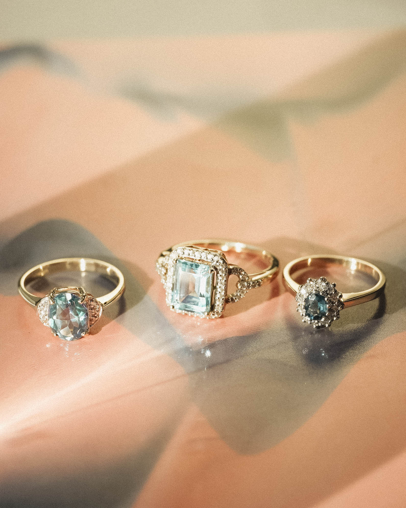 Althea | Vintage Topaas & Diamant Cluster Ring