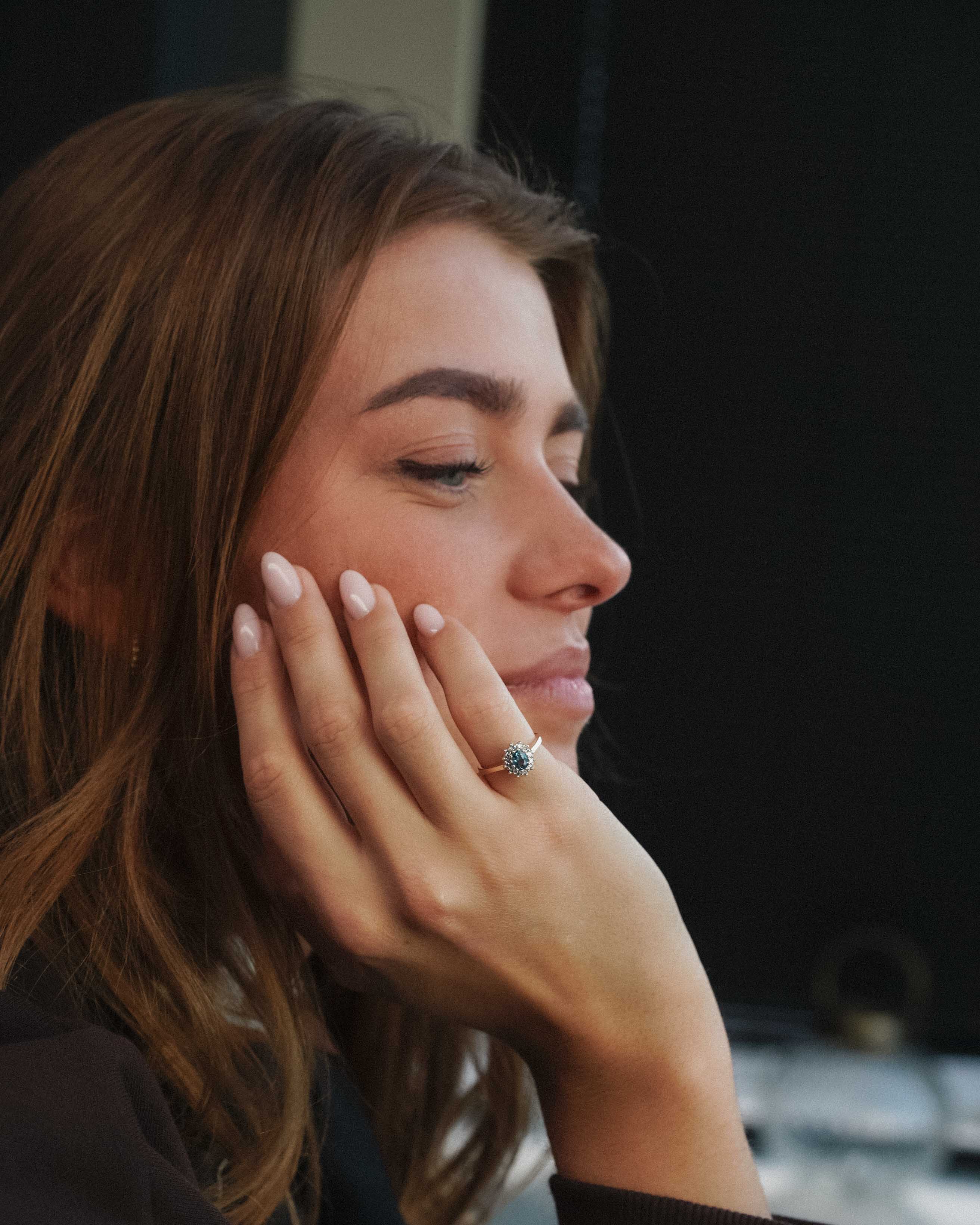 Althea | Vintage Topaas & Diamant Cluster Ring