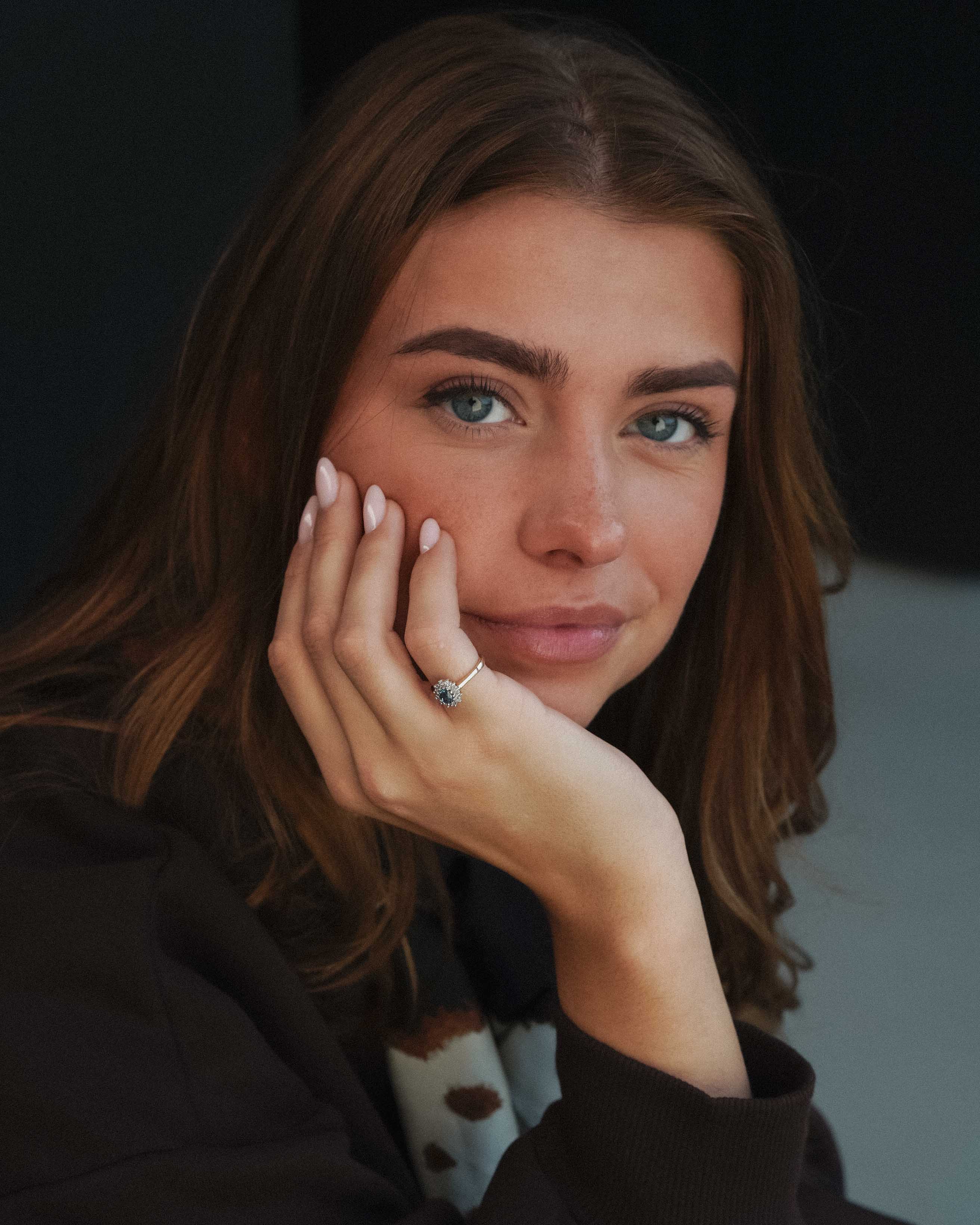 Althea | Vintage Topaas & Diamant Cluster Ring