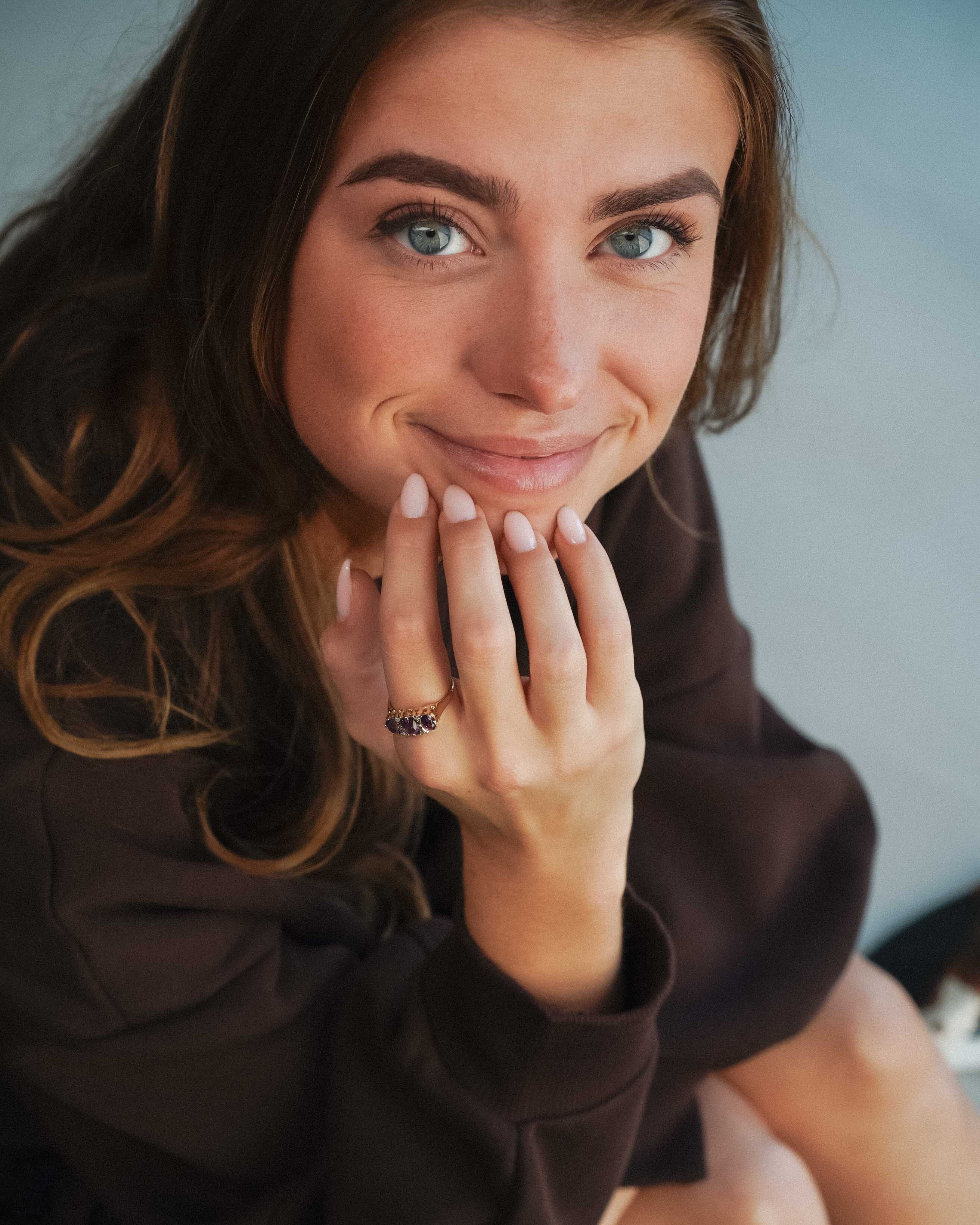 Lucina | Vintage Amethist & Diamant Victoriaanse Ring