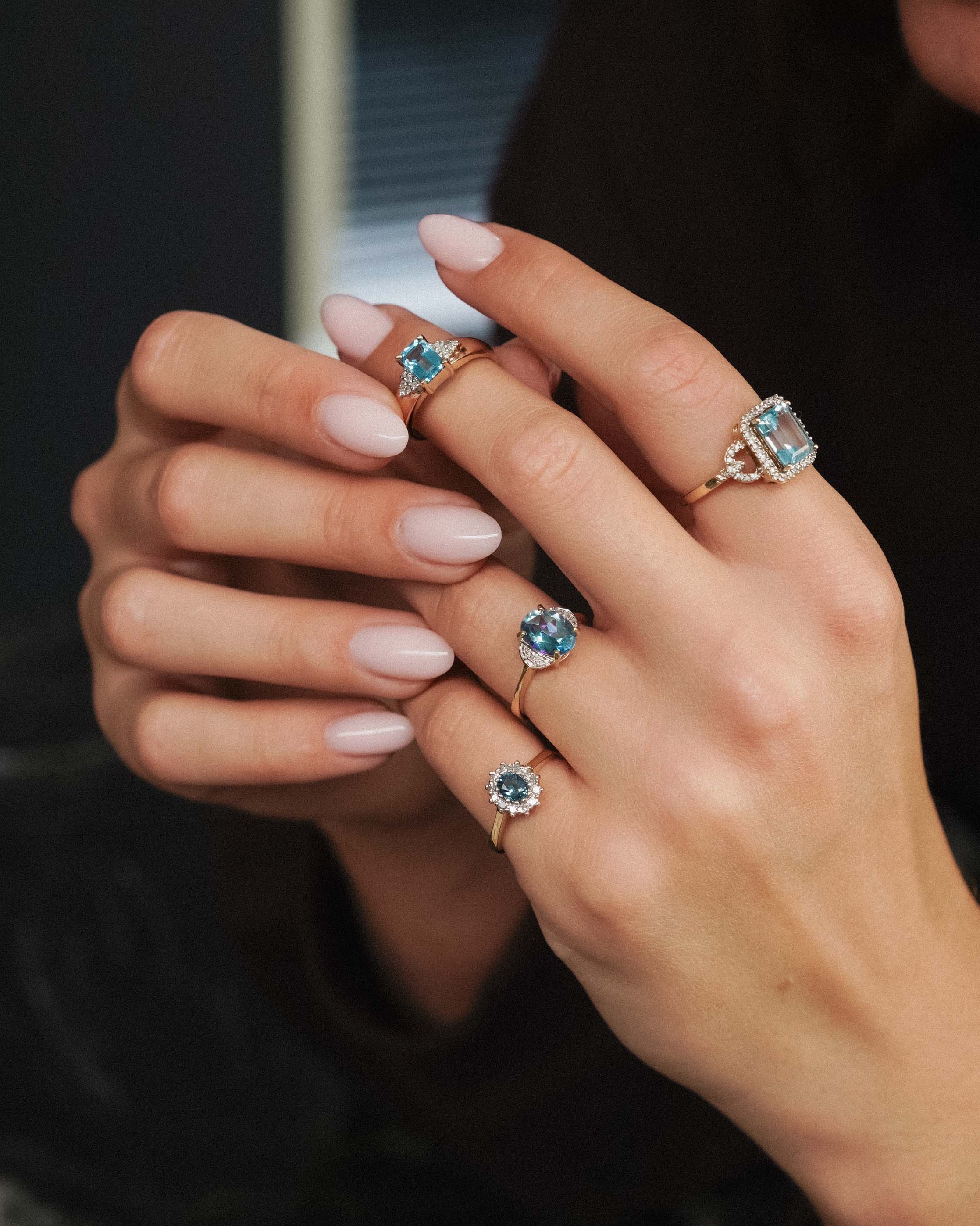 Althea | Vintage Topaas & Diamant Cluster Ring