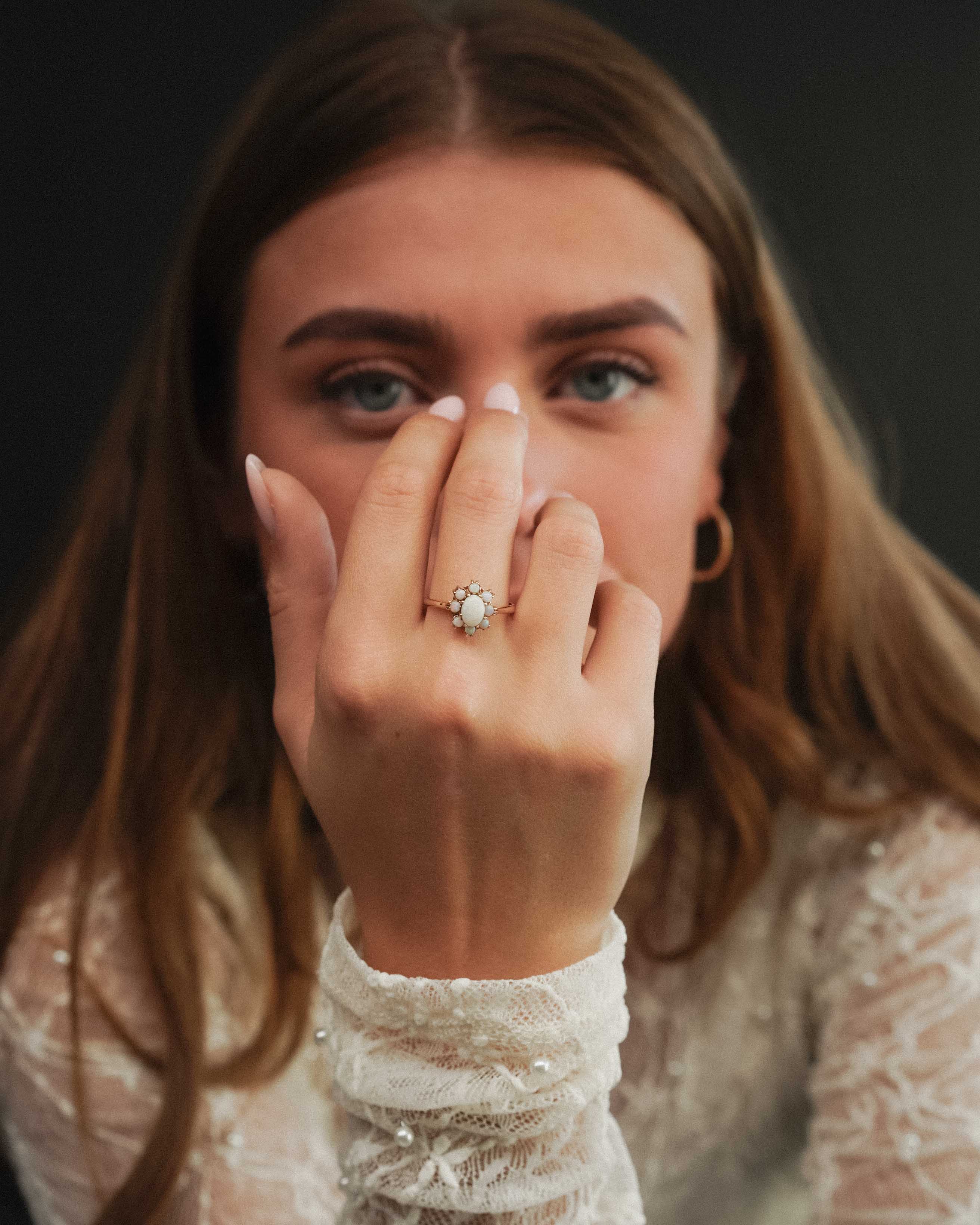 Marielle | Vintage Opaal Cluster Ring