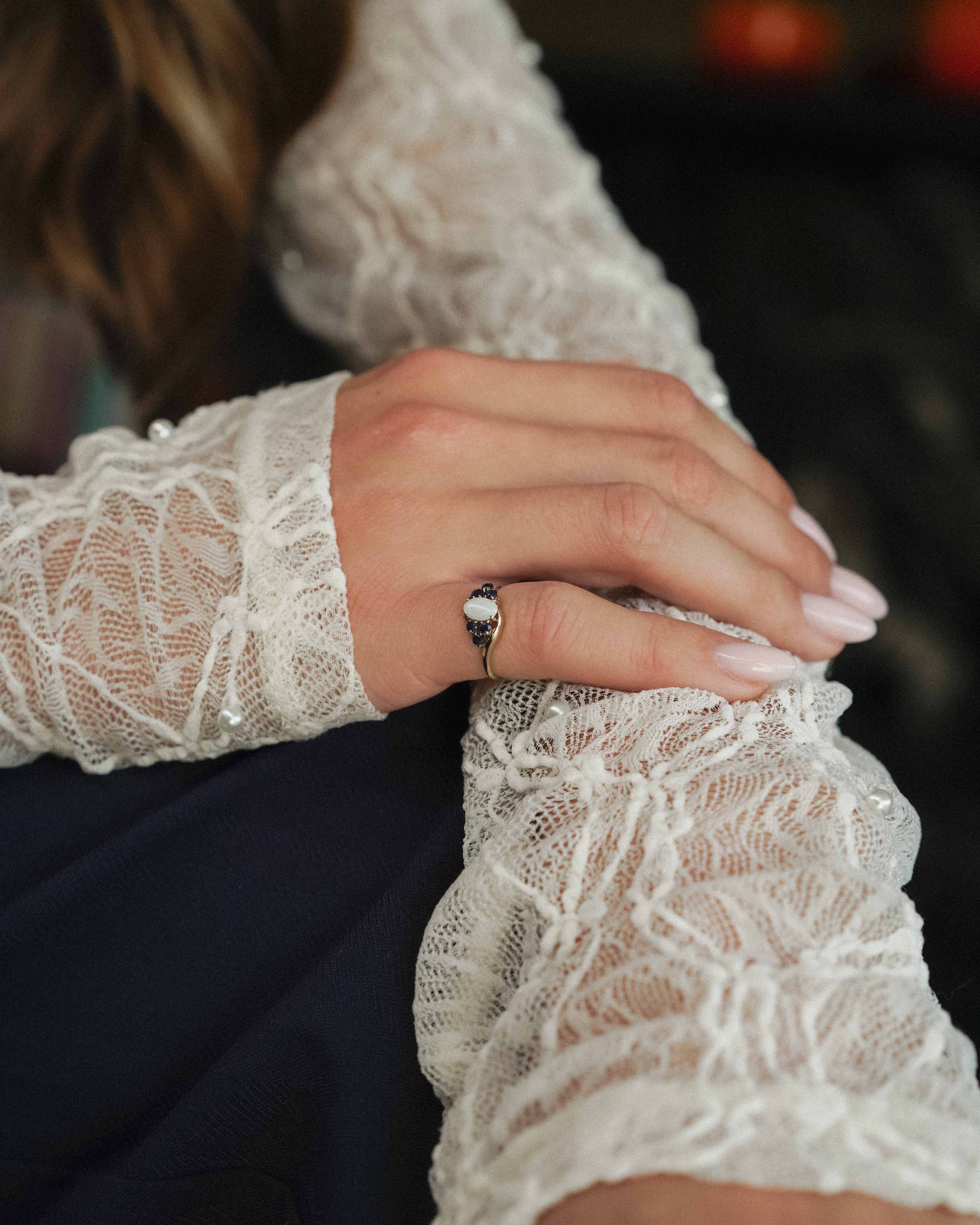 Elyora | Vintage Opaal & Saffier Dress Ring