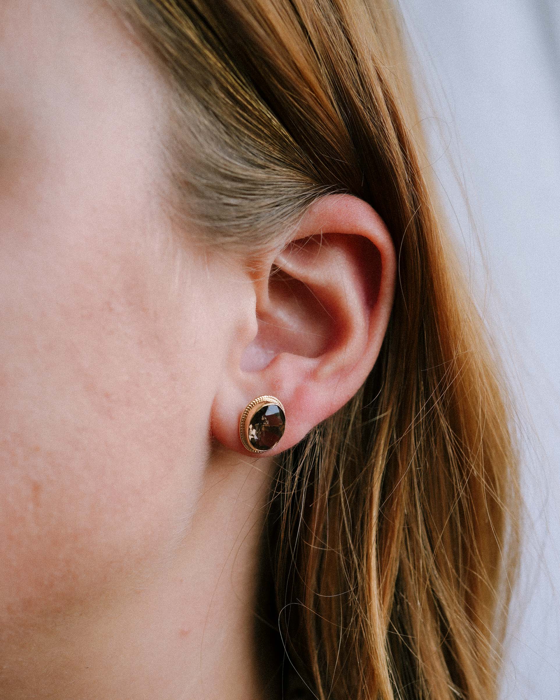 Noemi | Vintage Smokey Kwarts Oorbellen