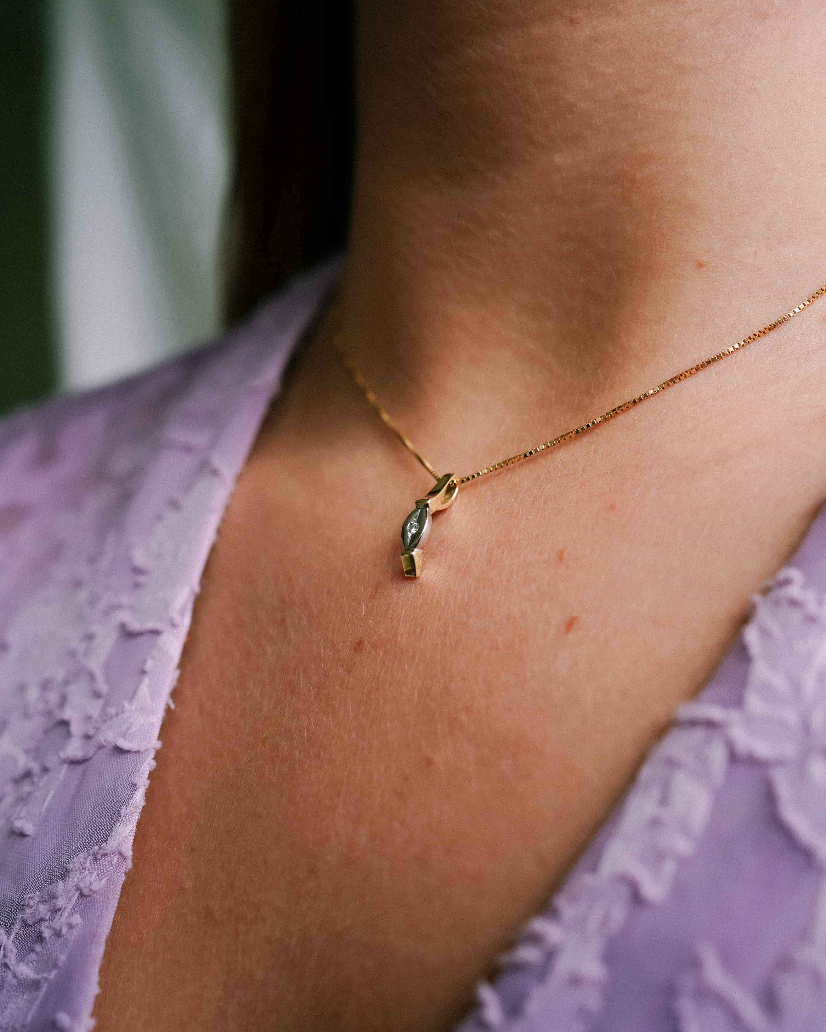 Amelina | Geel Gouden (0.03 kt) Diamanten Hanger