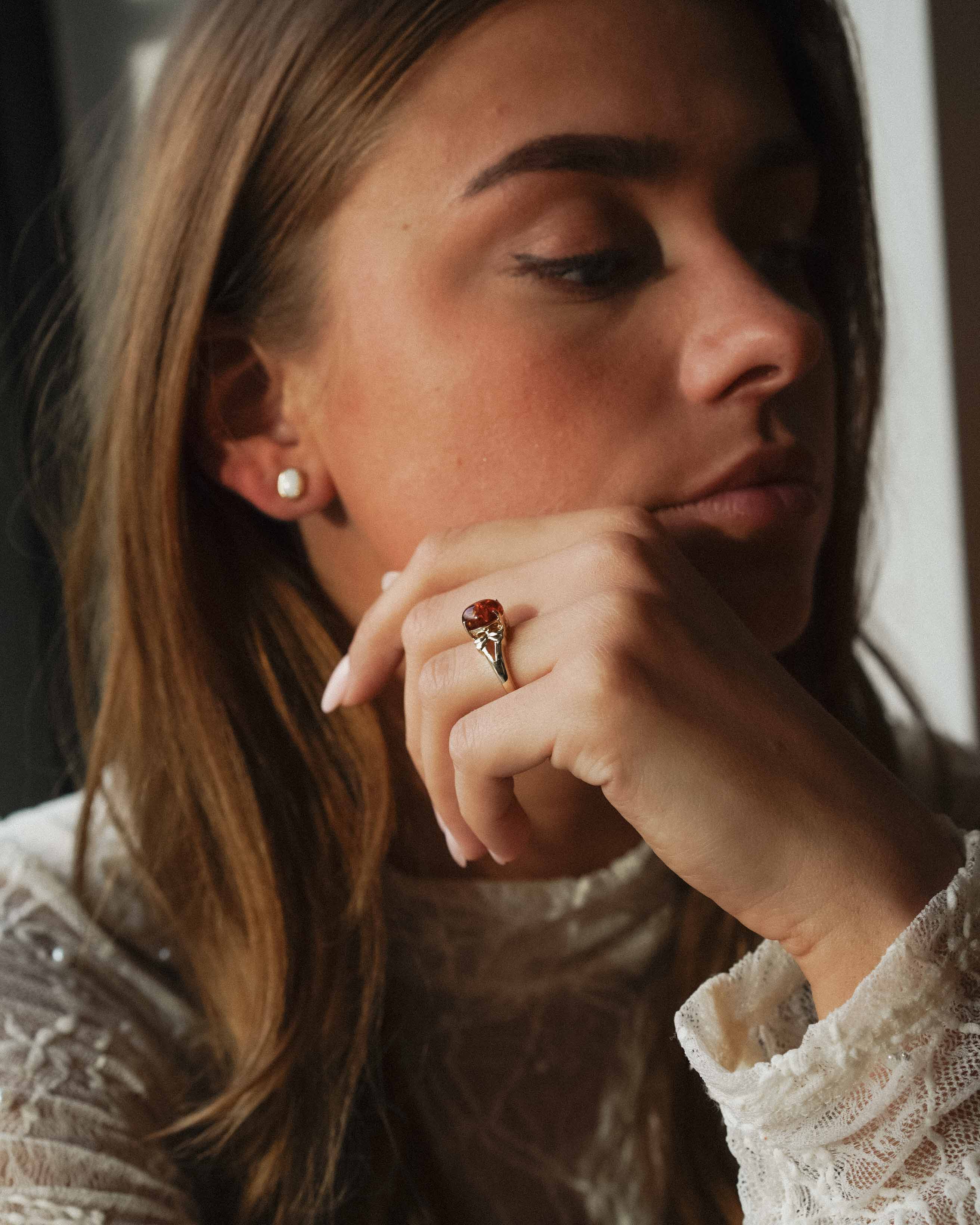 Verina | Vintage Amber Solitair Ring