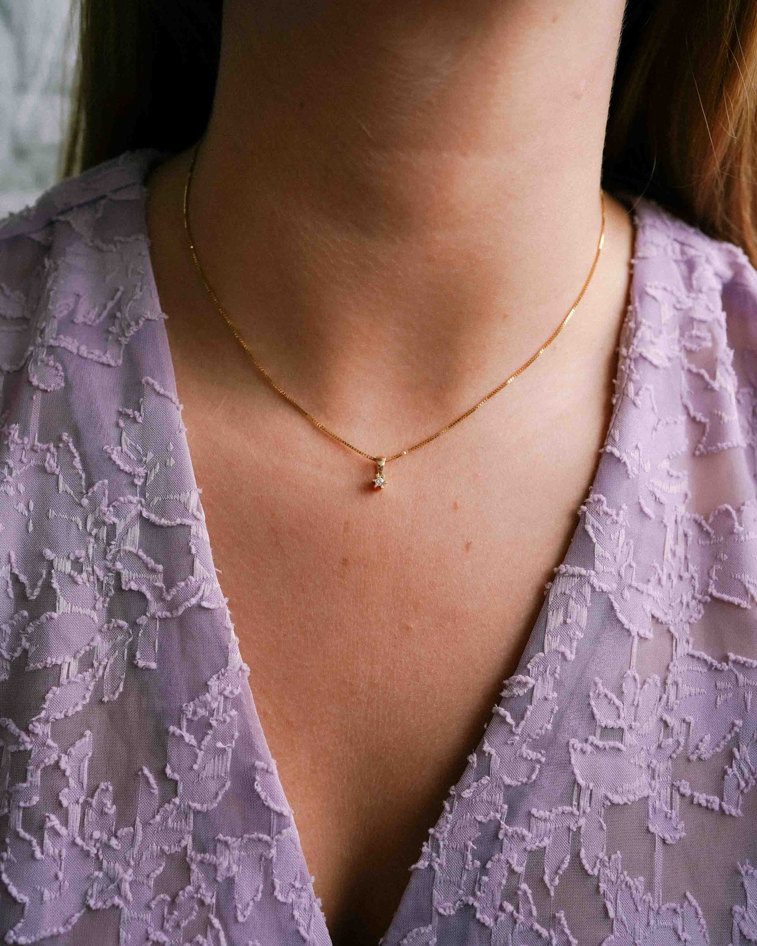Fenna  | 14K Geel Gouden (0.03 kt) Diamanten Hanger
