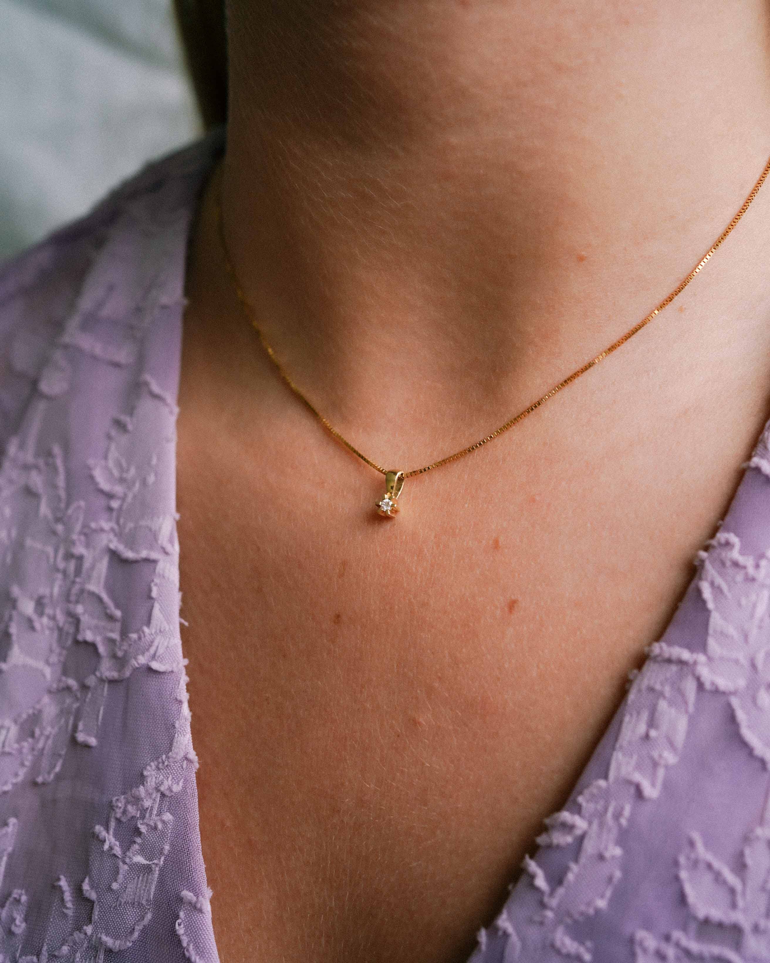 Fenna  | 14K Geel Gouden (0.03 kt) Diamanten Hanger