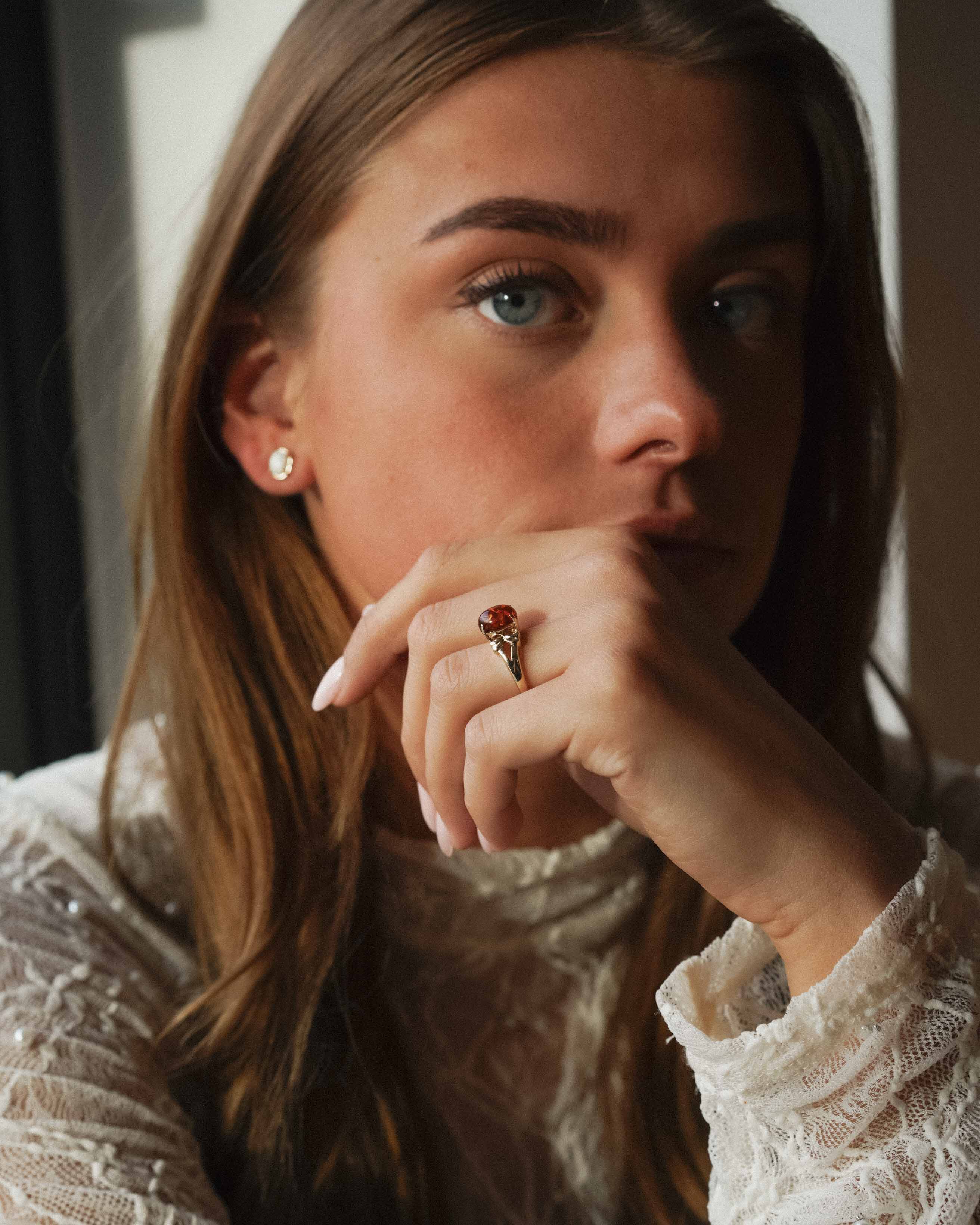 Verina | Vintage Amber Solitair Ring