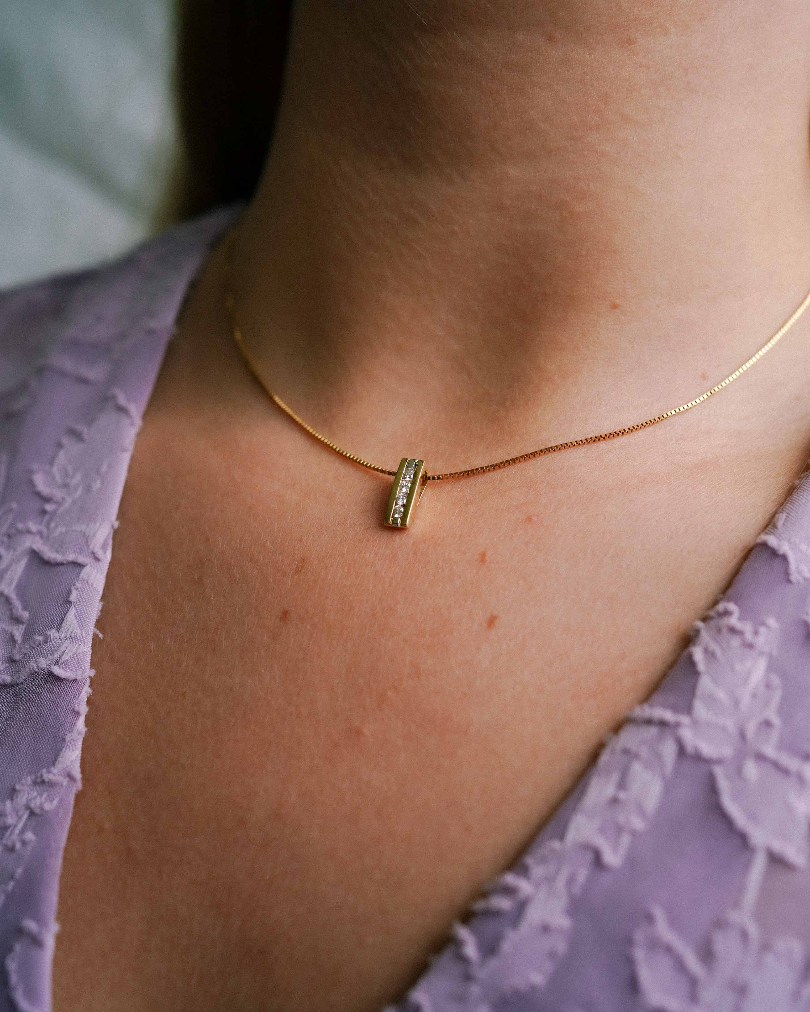 Calista | 14K Wit & Geel Gouden (0.16 kt) Diamanten Hanger