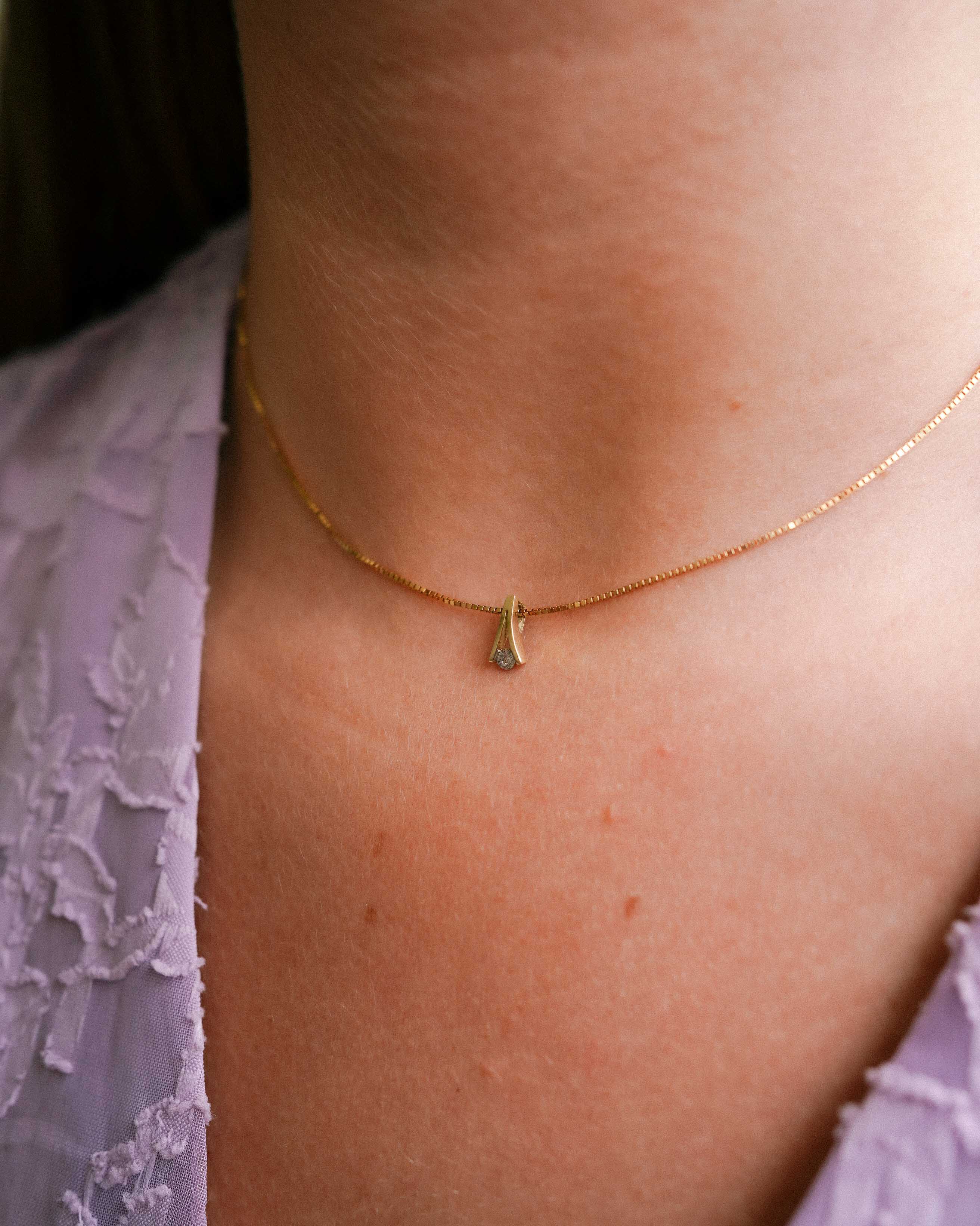 Romy | 14K Geel Gouden Diamanten (0.03ct) Hanger