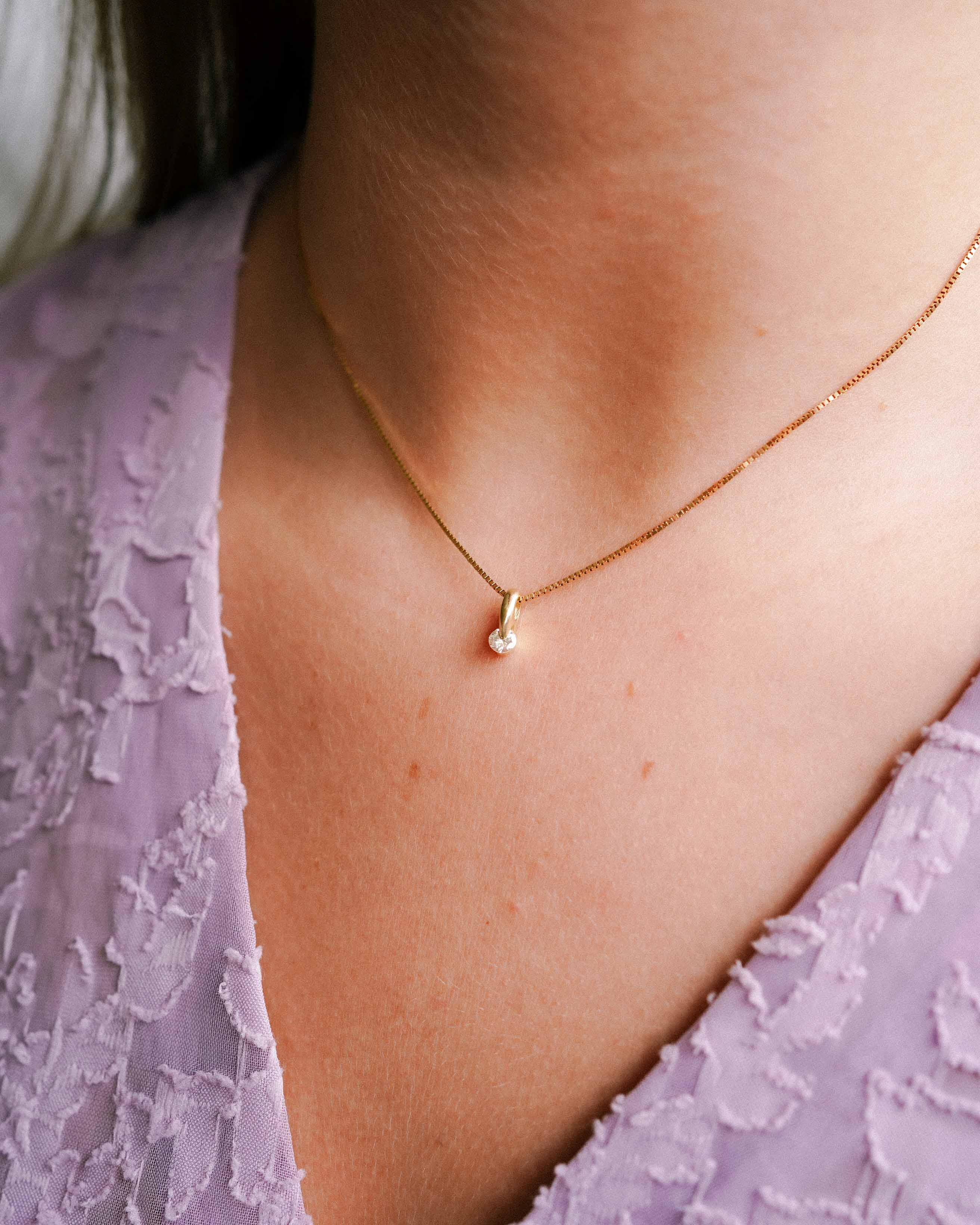 Soraya | 14K Geel Gouden Diamanten (0.04ct) Hanger