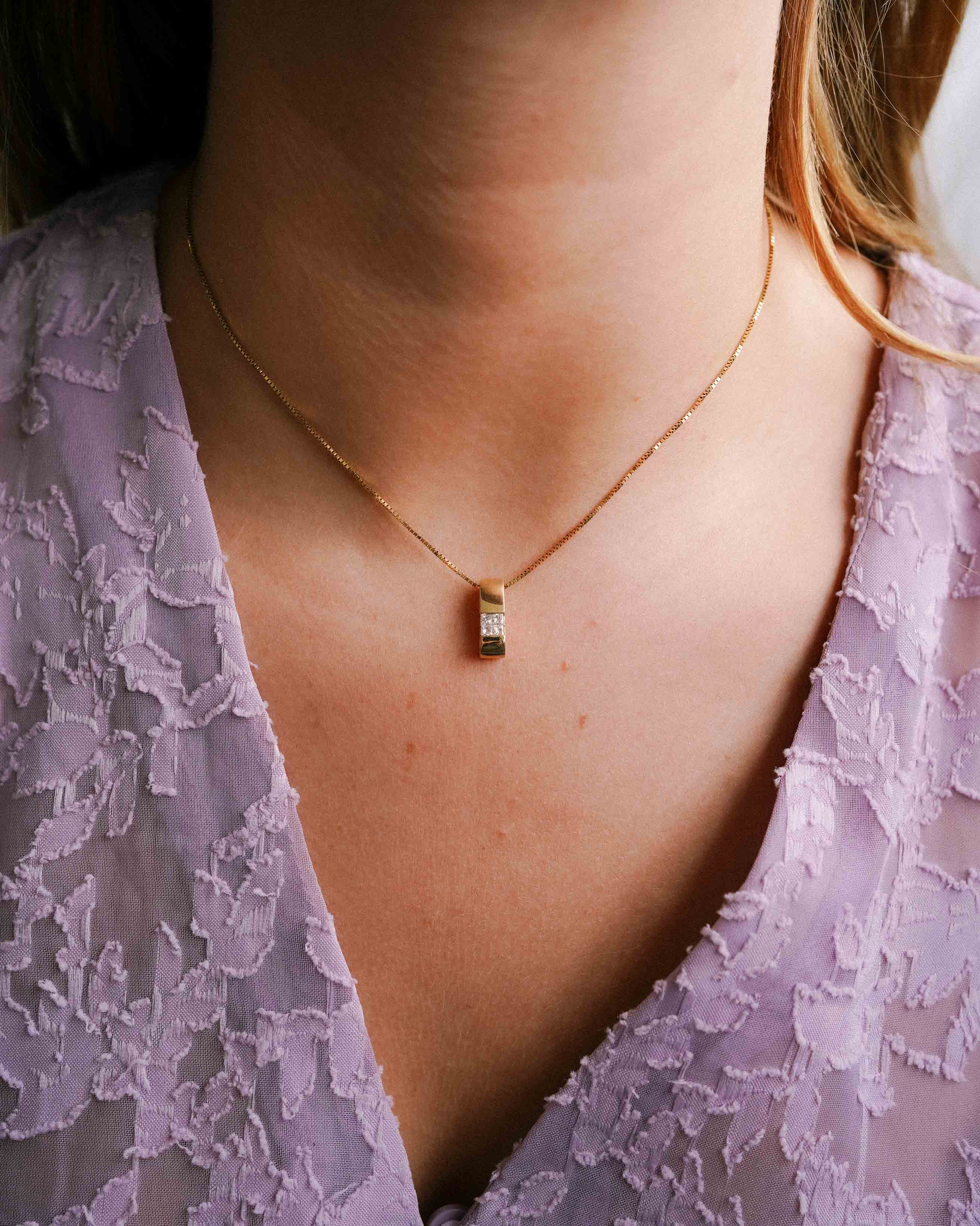 Sabine | 14K Geel Gouden (0.25 kt) Diamanten Hanger