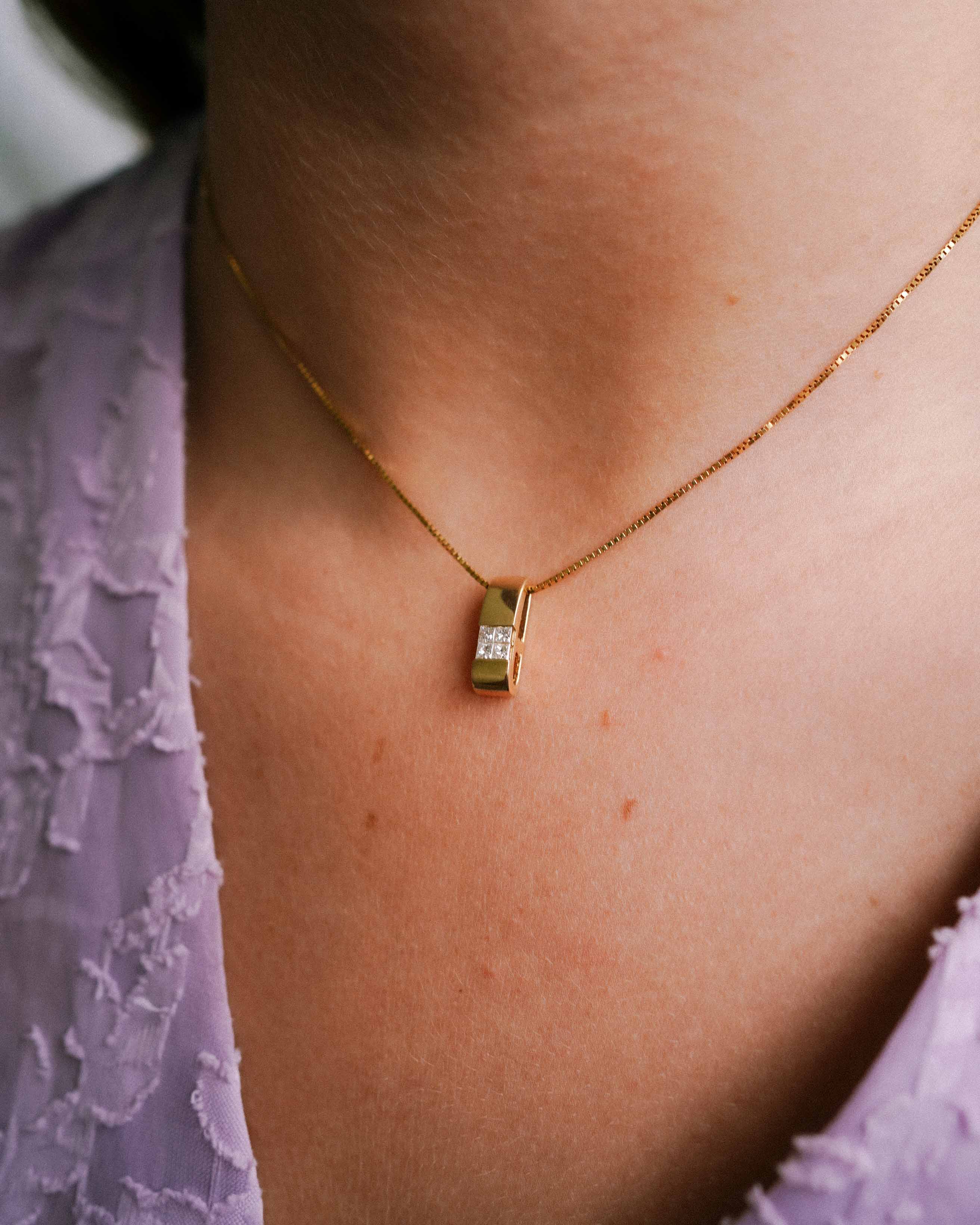 Sabine | 14K Geel Gouden (0.25 kt) Diamanten Hanger