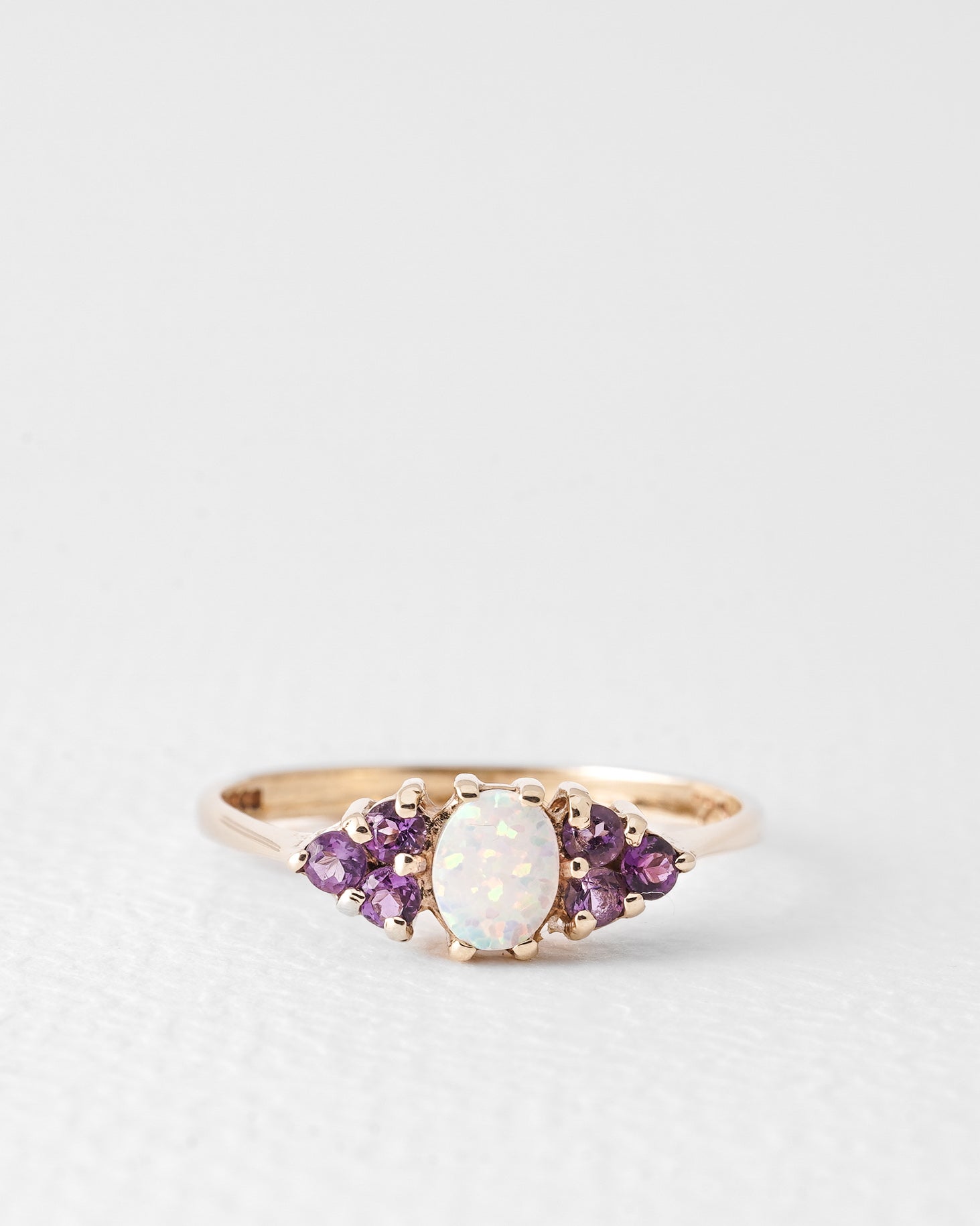 Jora | Vintage Amethist & Opaal Cluster Ring
