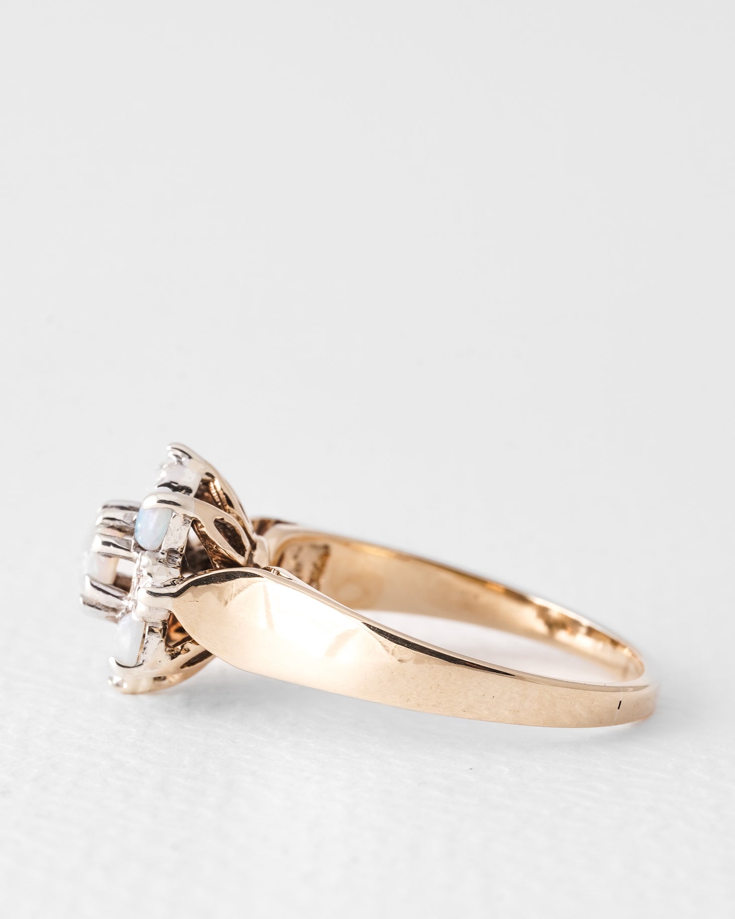 Zuri | Vintage Opaal & Diamant Cluster Ring