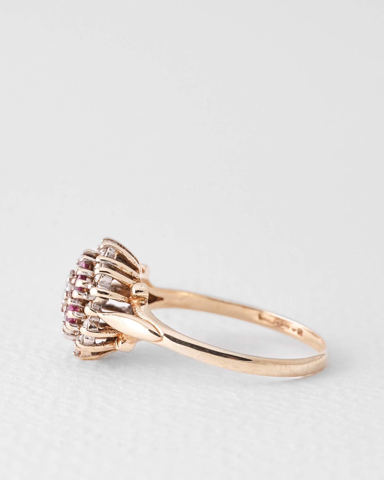 Mela | Vintage Robijn & Diamant Cluster Ring