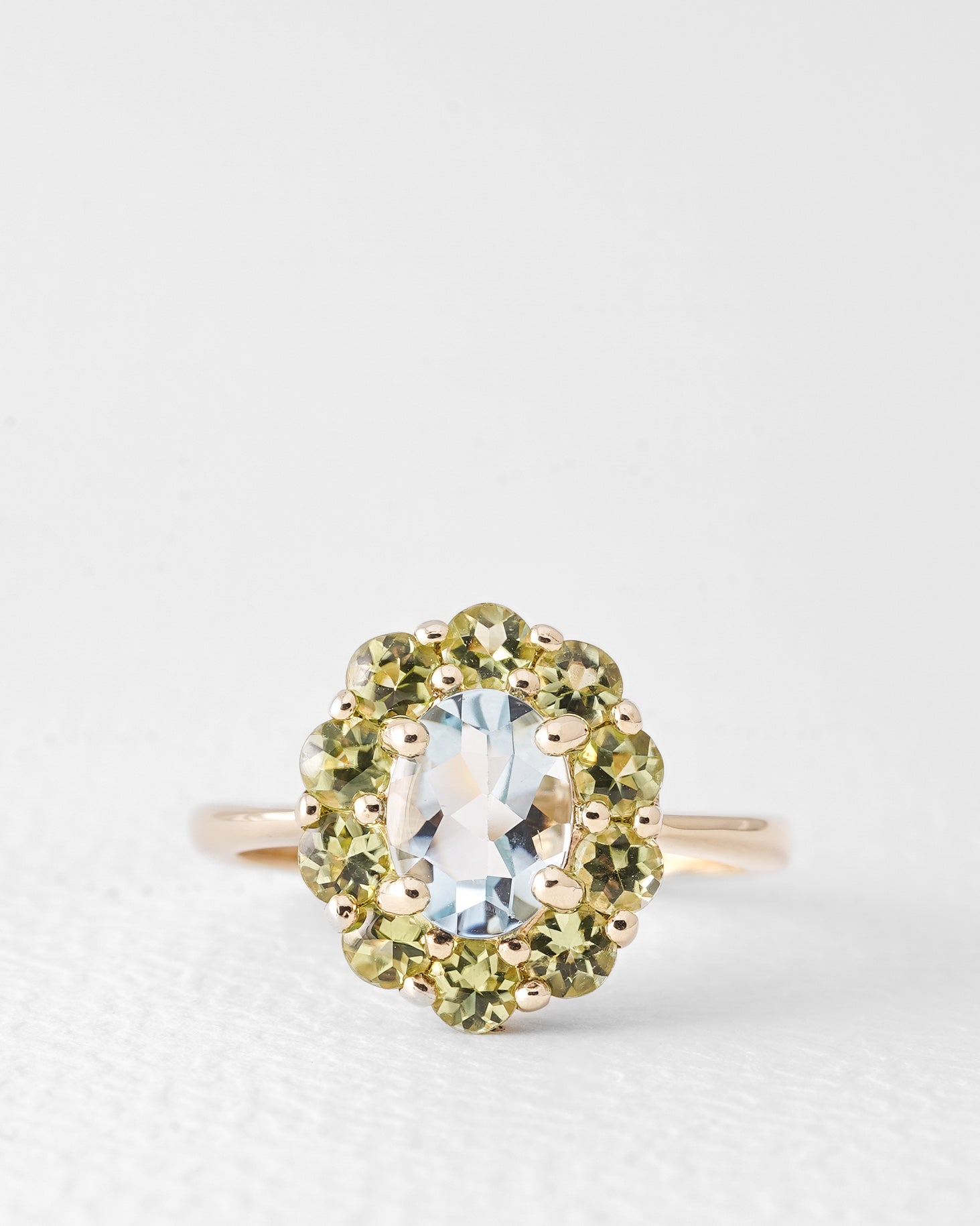 Nela | Vintage Topaas & Peridoot Cluster Ring
