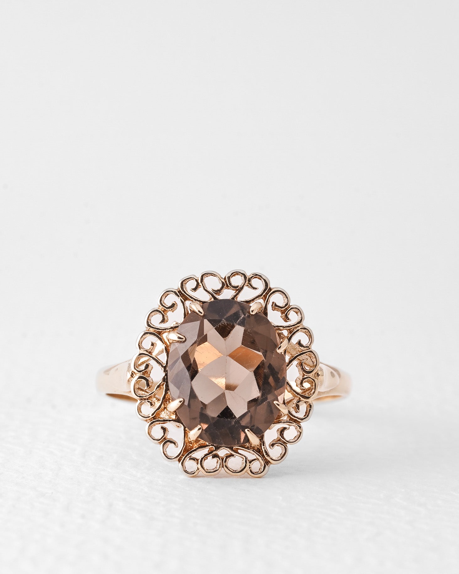 Zoé | Vintage Smokey Kwarts Solitaire Ring