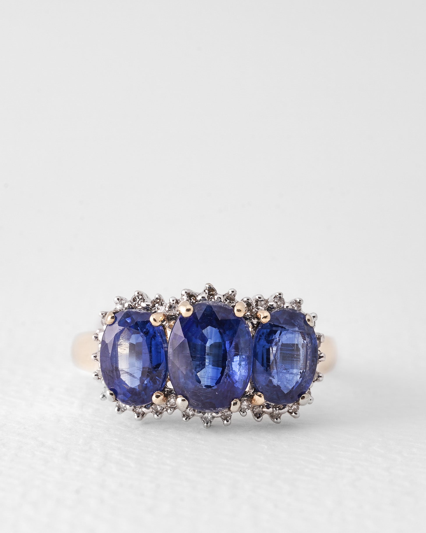 Miri | Vintage Kyaniet & Diamant Driesteen Ring