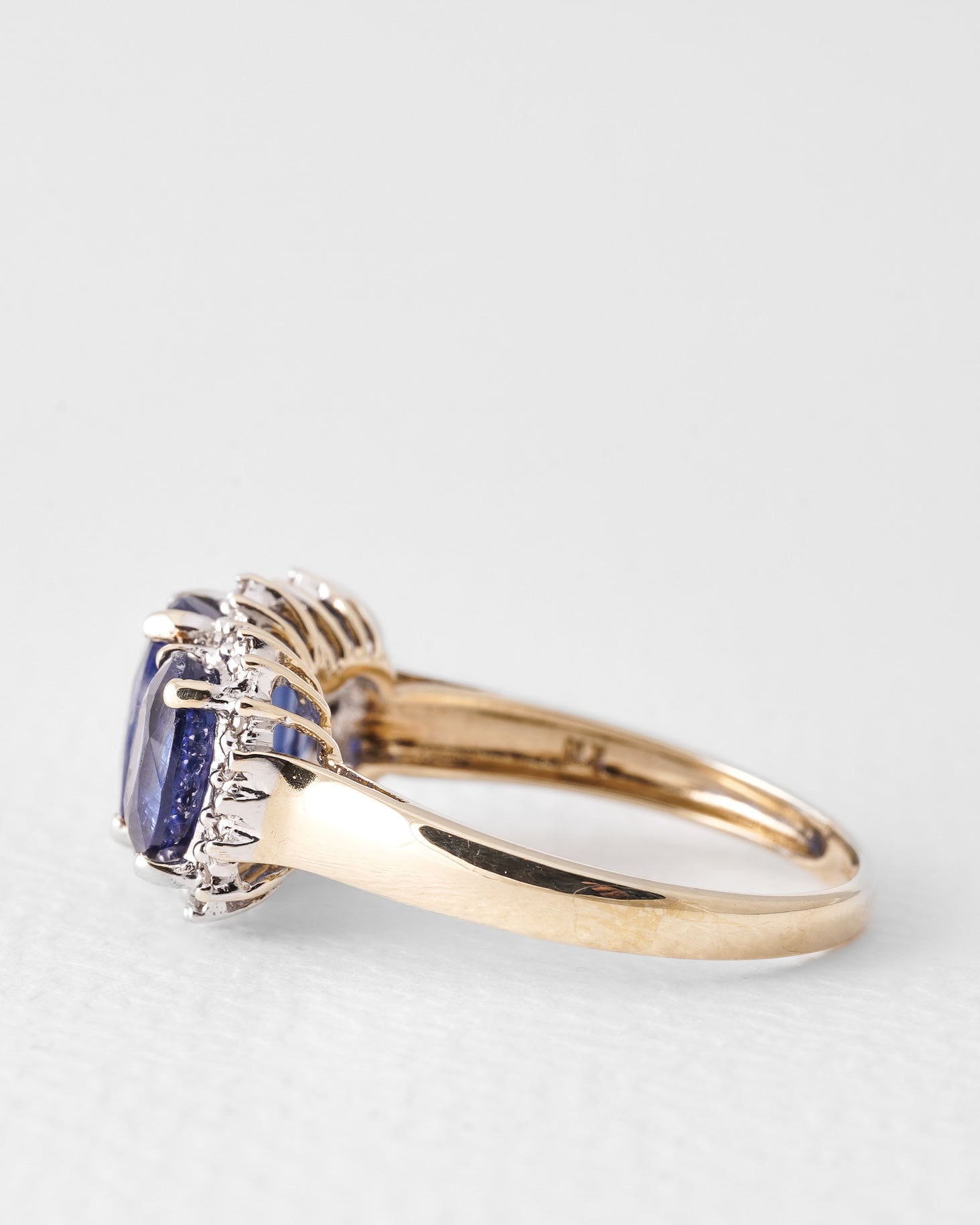Miri | Vintage Kyaniet & Diamant Driesteen Ring