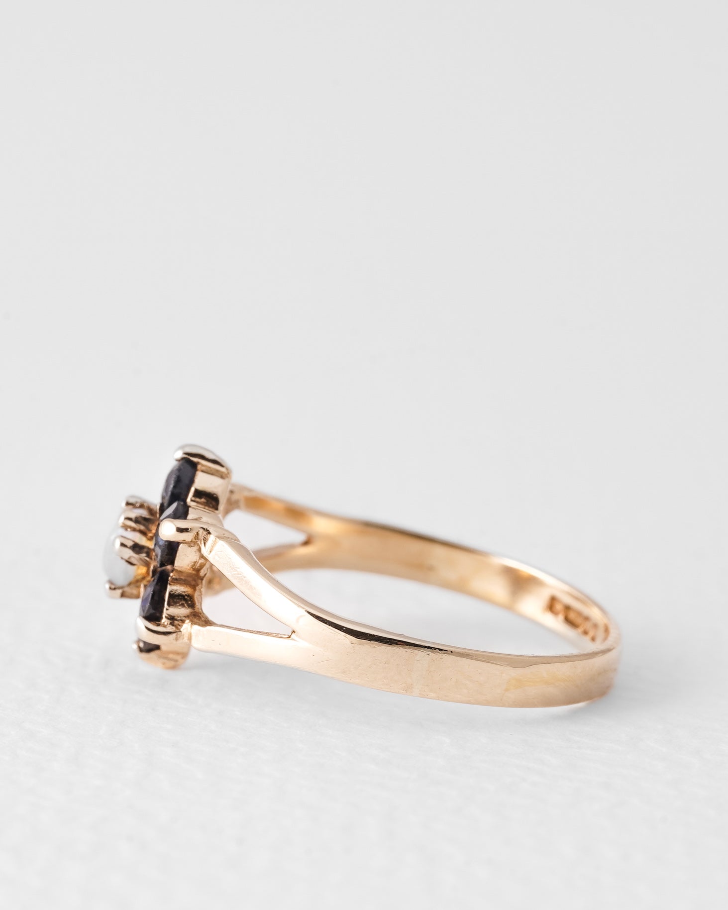 Sera | Vintage Saffier & Opaal Cluster Ring