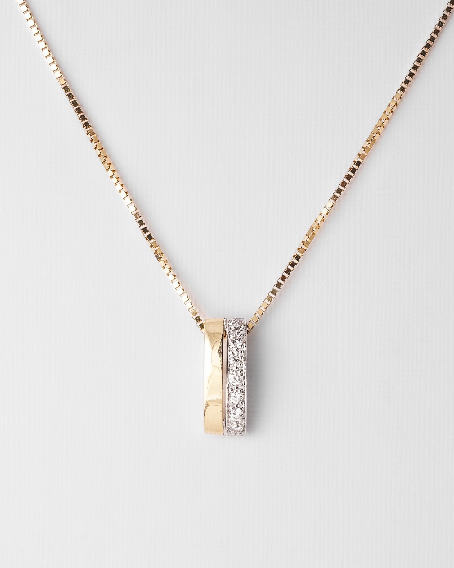Alouette | 14K Wit & Geel Gouden Diamanten (0.09ct) Hanger
