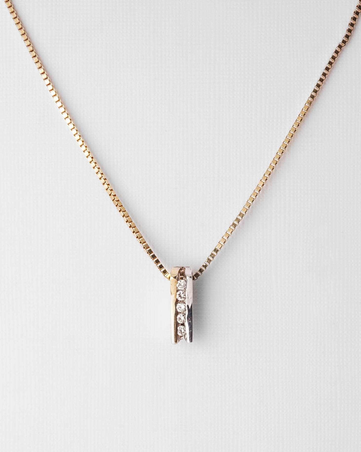 Elodie | 14K Wit & Geel Gouden (0.06ct) Diamanten Hanger