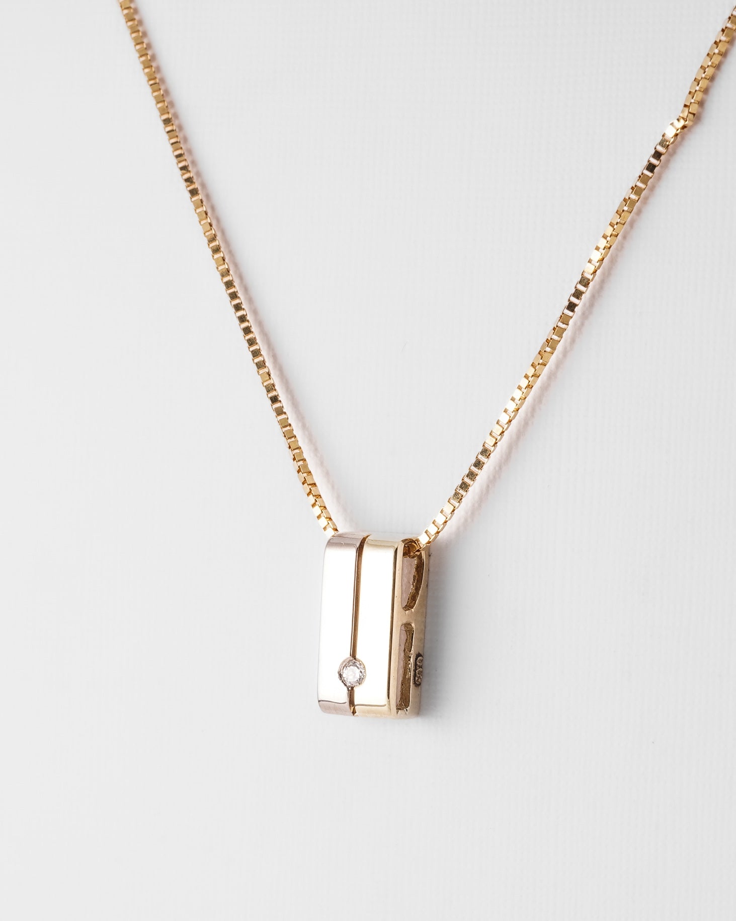 Astra | 14K Wit & Geel Gouden (0.03 kt) Diamanten Hanger