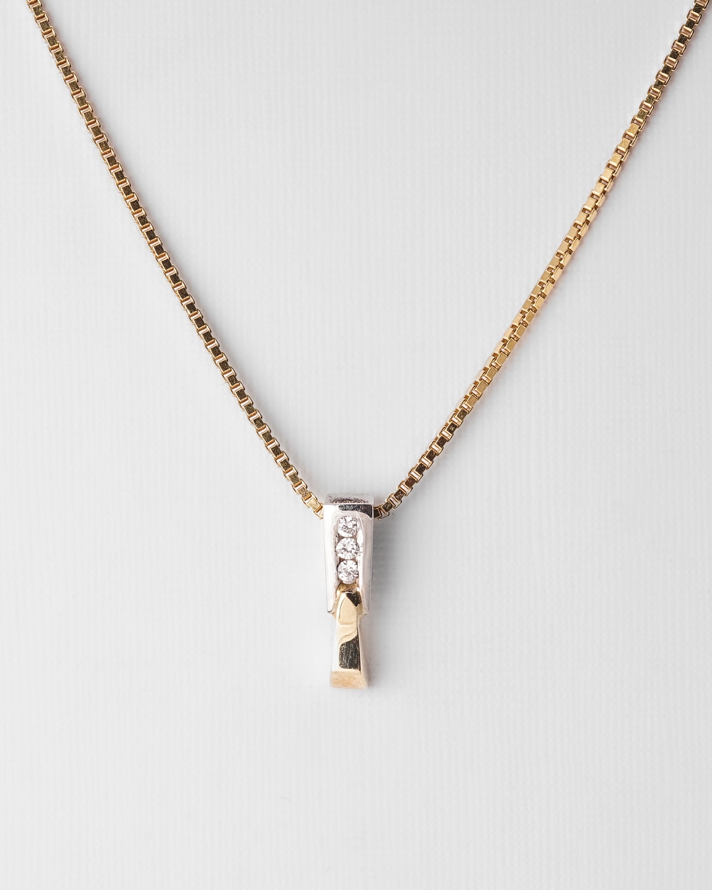Tahlia | 14K Wit & Geel Gouden Diamanten (0.04ct) Hanger