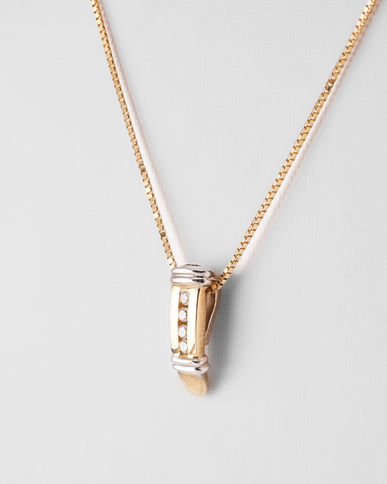 Roselle | 14K Wit & Geel Gouden (0.03ct) Diamanten Hanger