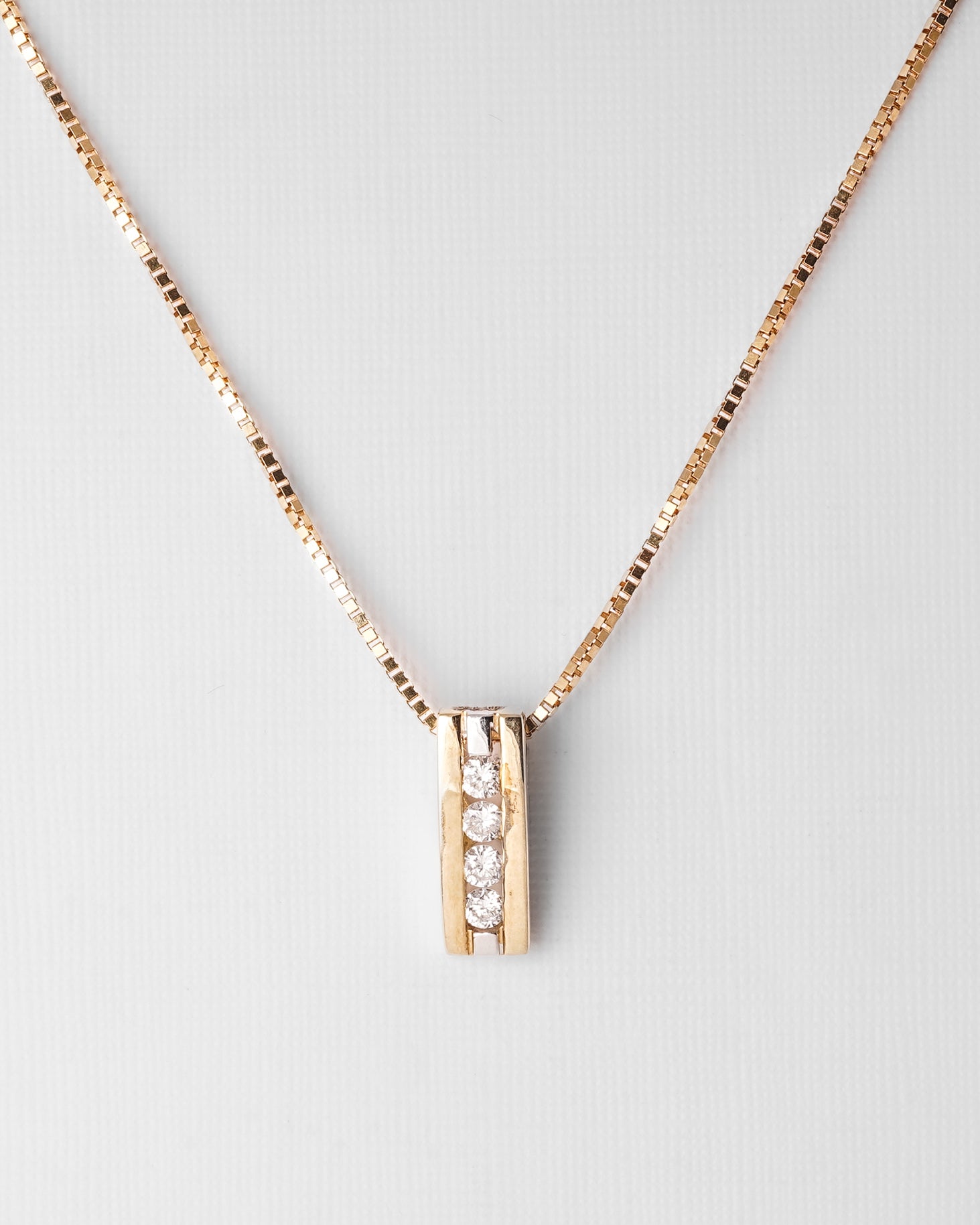 Calista | 14K Wit & Geel Gouden (0.16ct) Diamanten Hanger