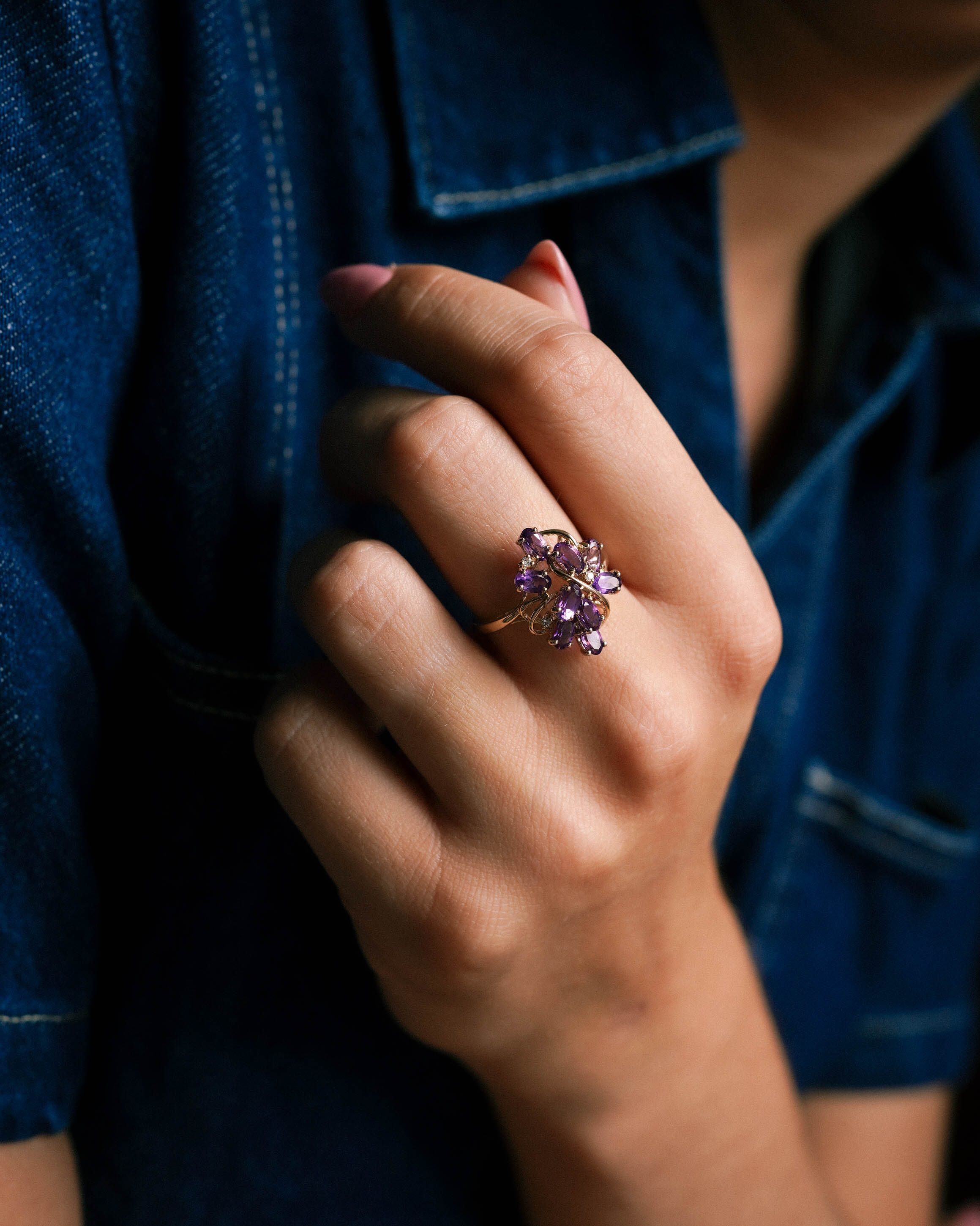Liva | Vintage Amethist & Diamant Ring