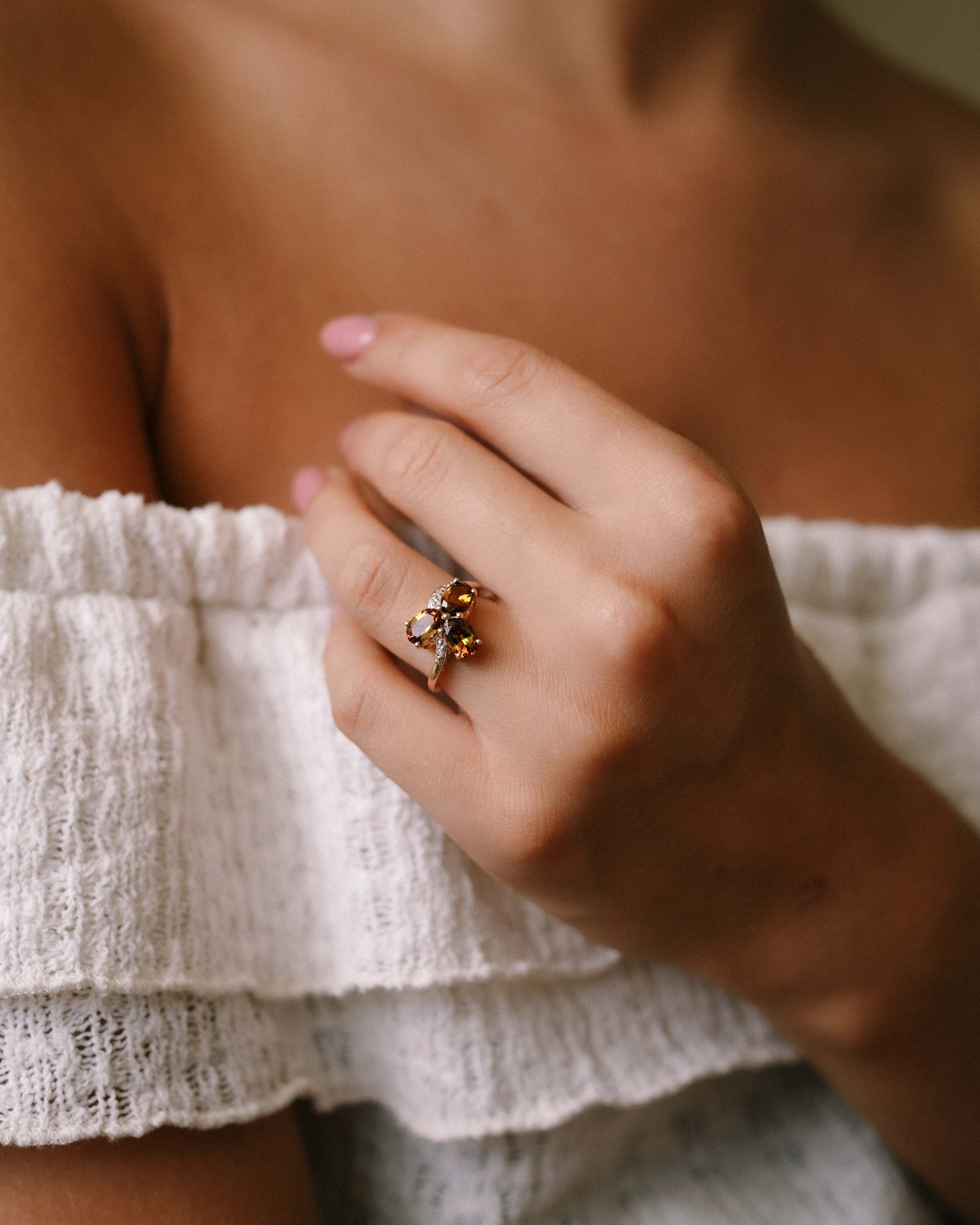 Joli | Vintage Kwarts & Diamant Ring