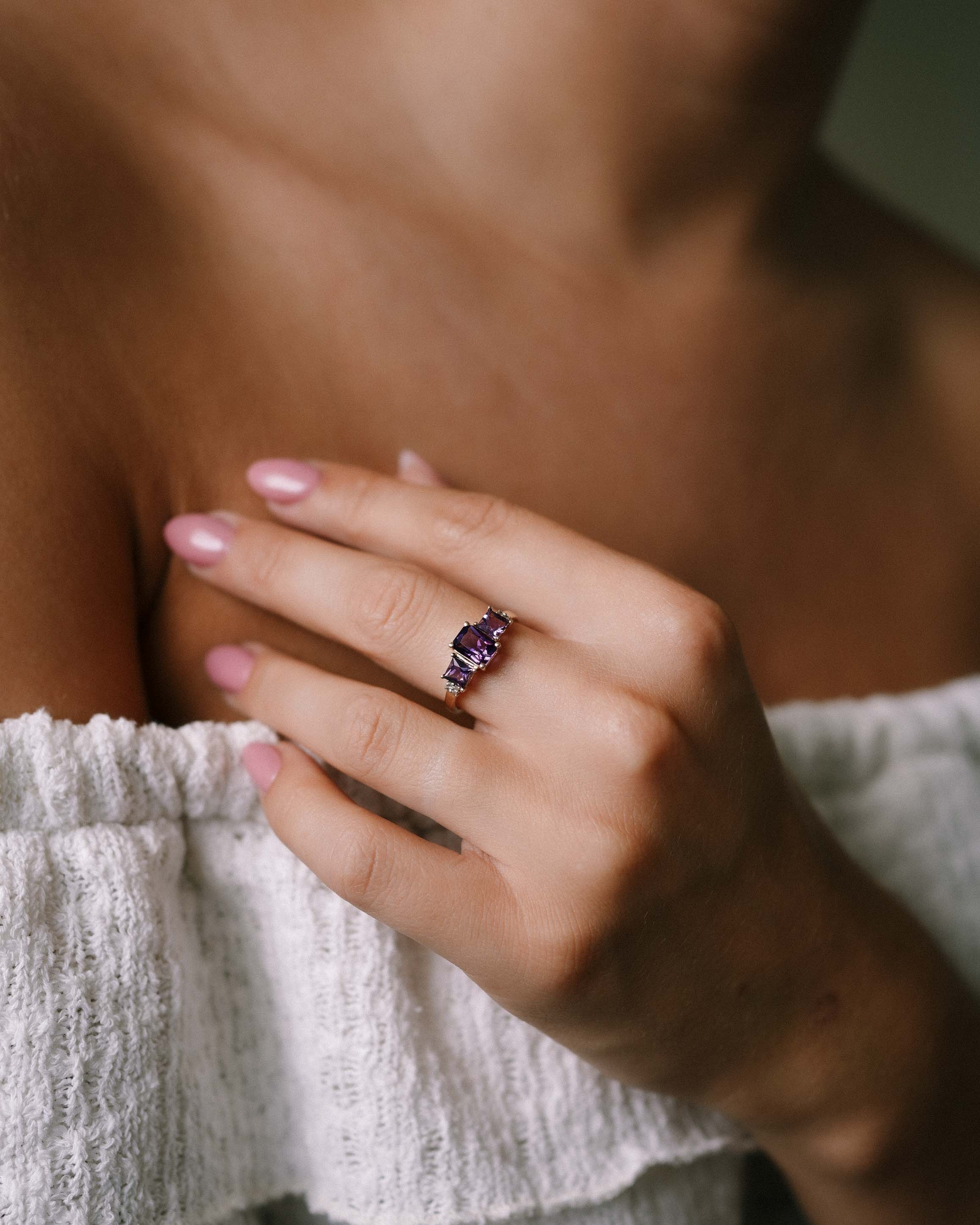 Feya | Vintage Amethist & Diamant Ring