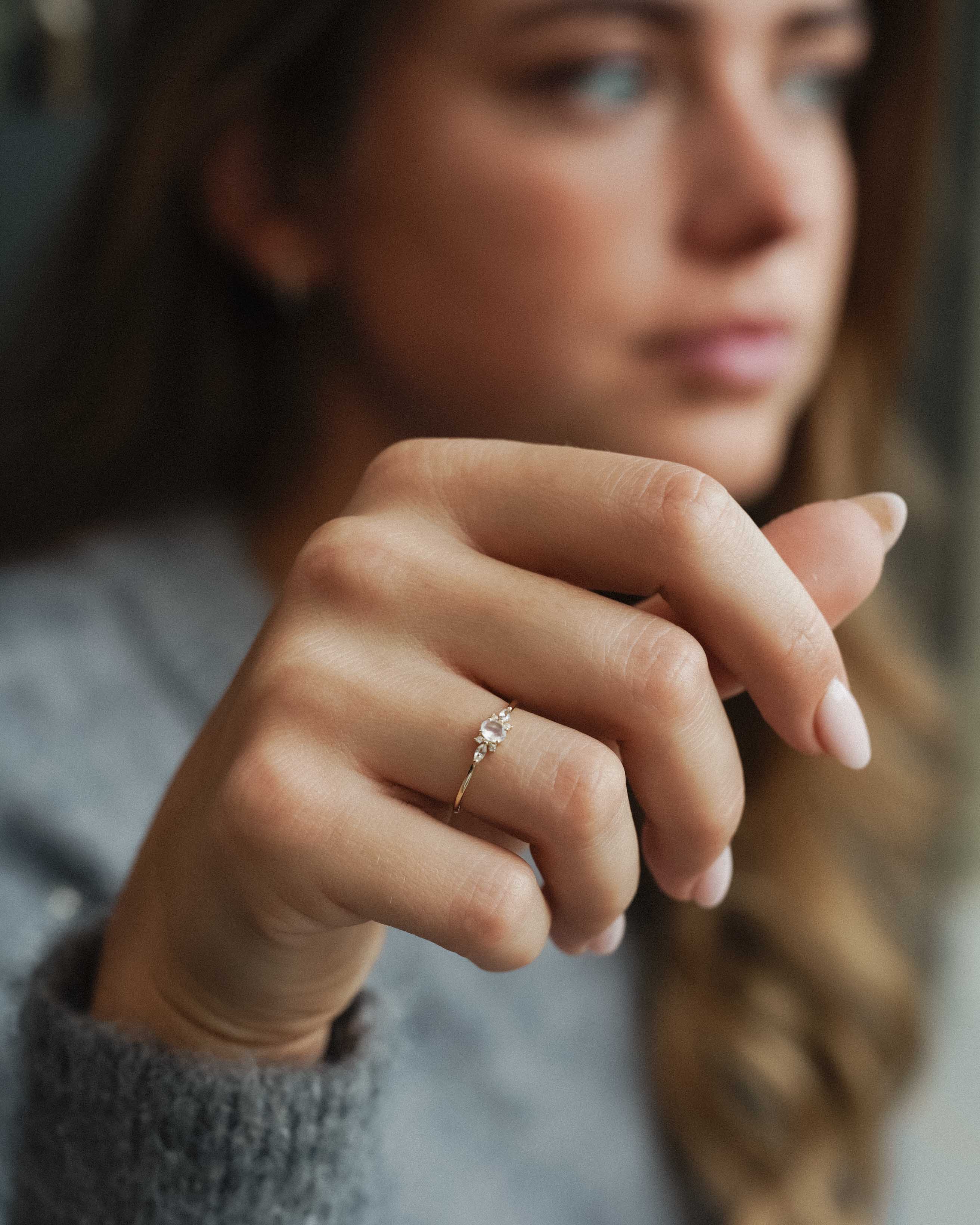 Eroni | 14K Witte Saffier Details Ring