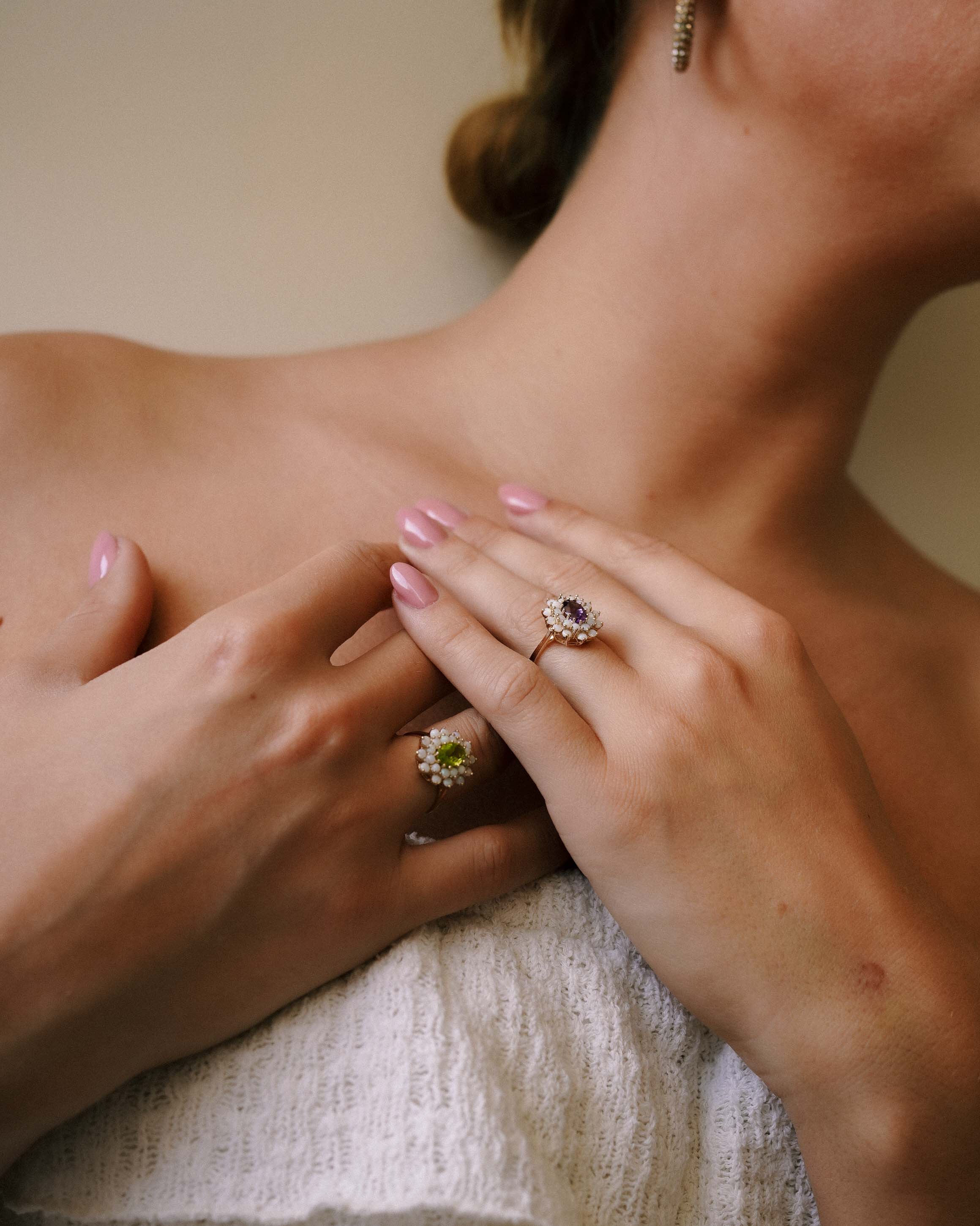 Lira | Vintage Amethist & Opaal Ring