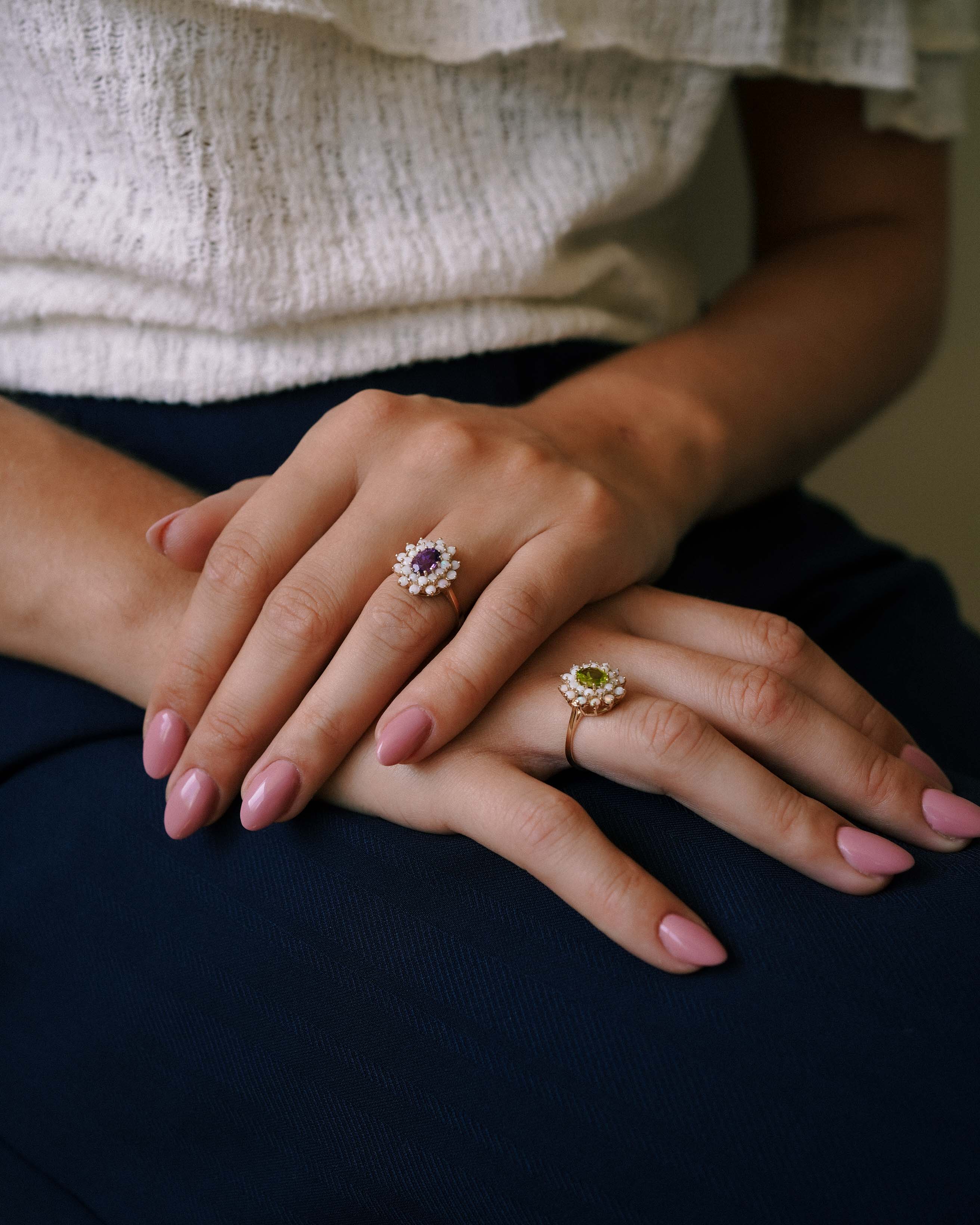 Lira | Vintage Amethist & Opaal Ring
