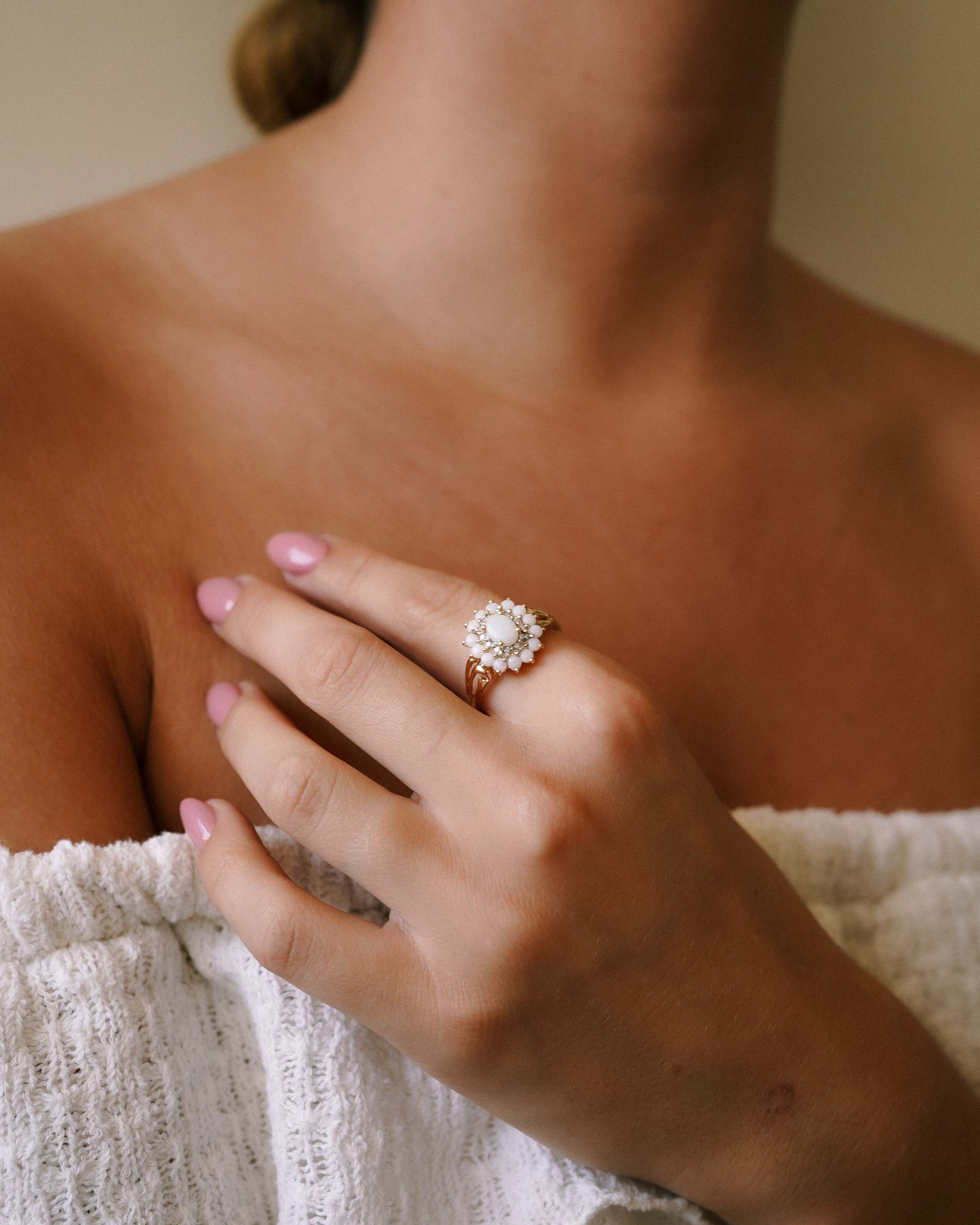Sael | Vintage Opaal & Diamant Ring