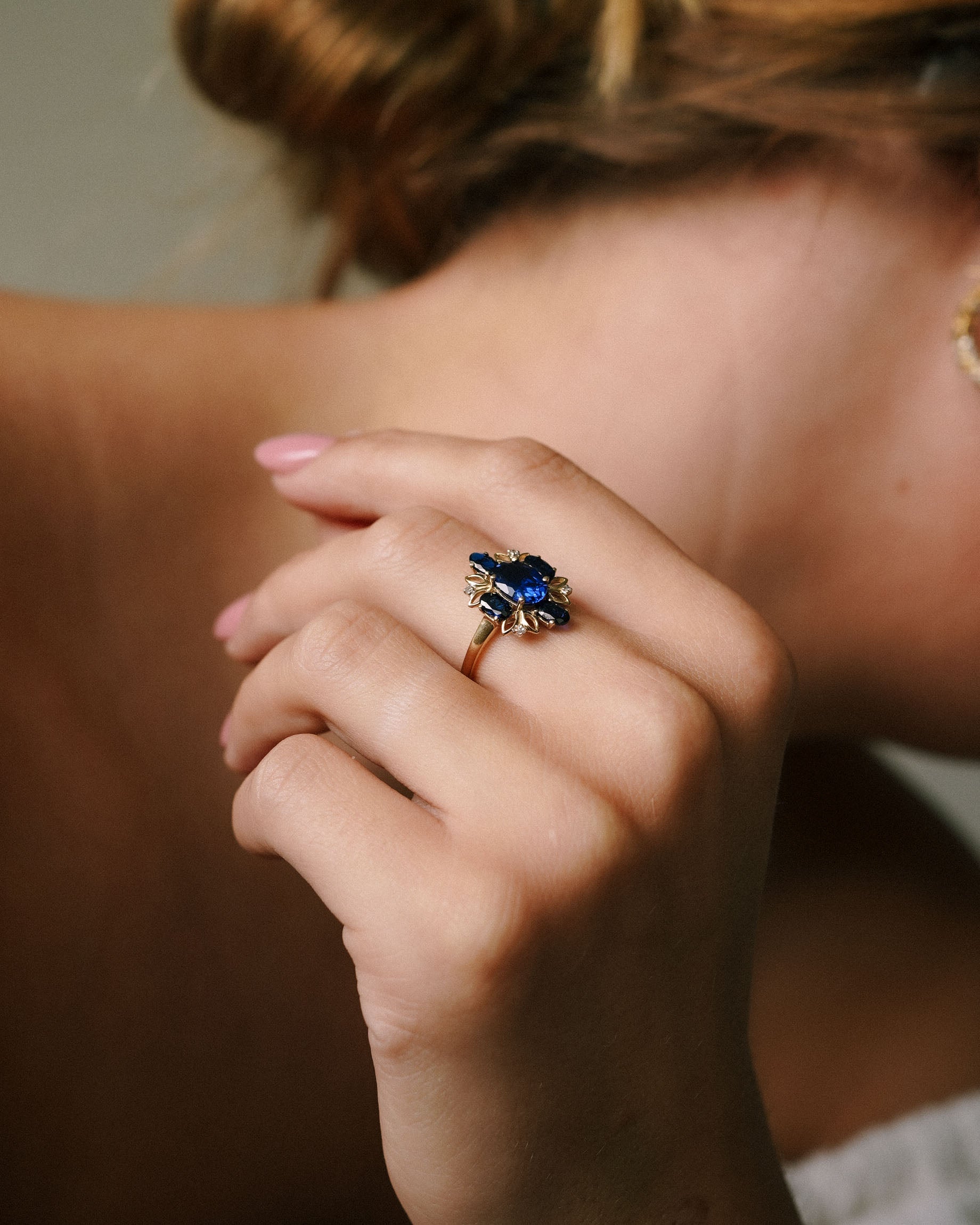 Ninon | Vintage Statement Saffier & Diamant Dress Ring